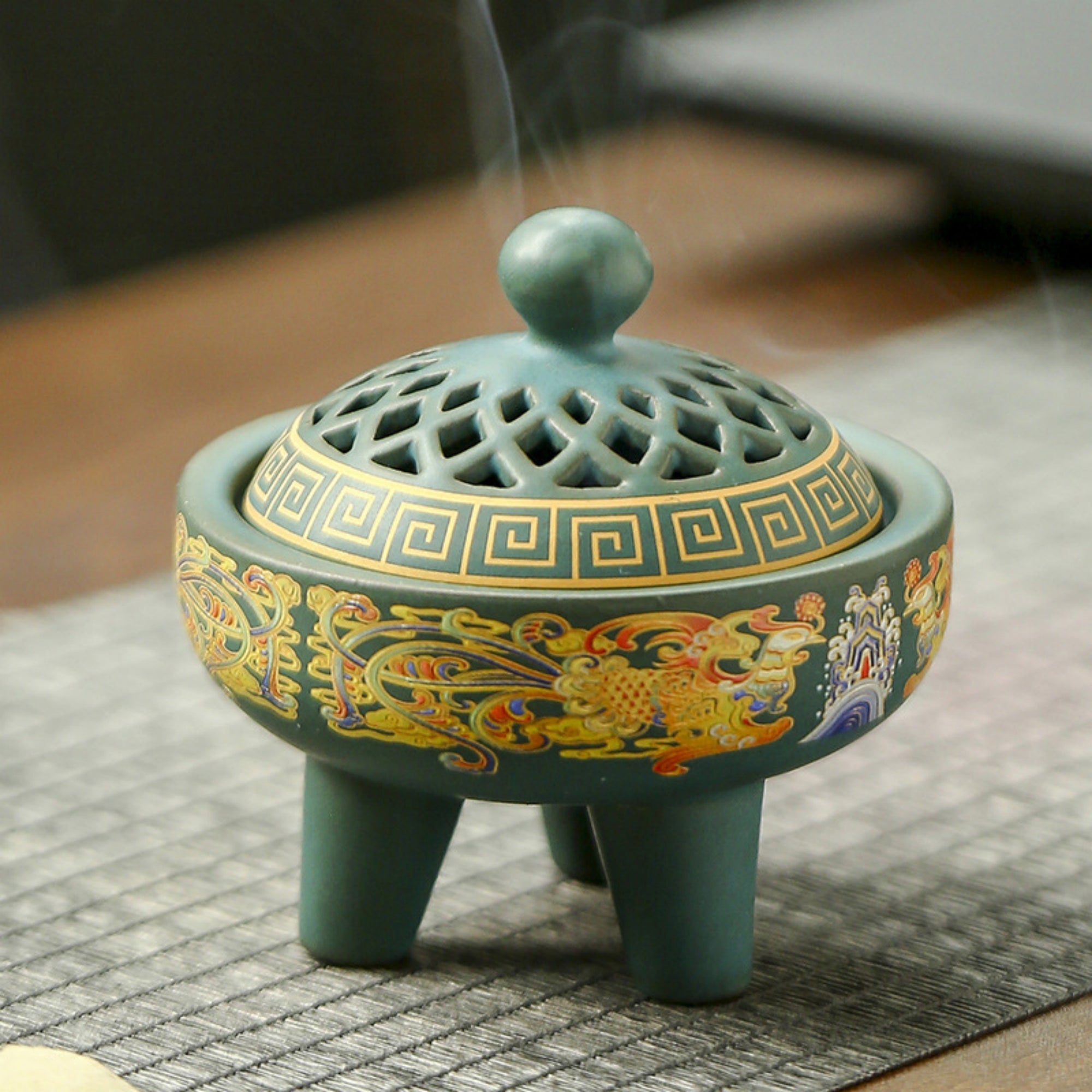 QiLing Aura Ceramic Cloisonné Incense Burner