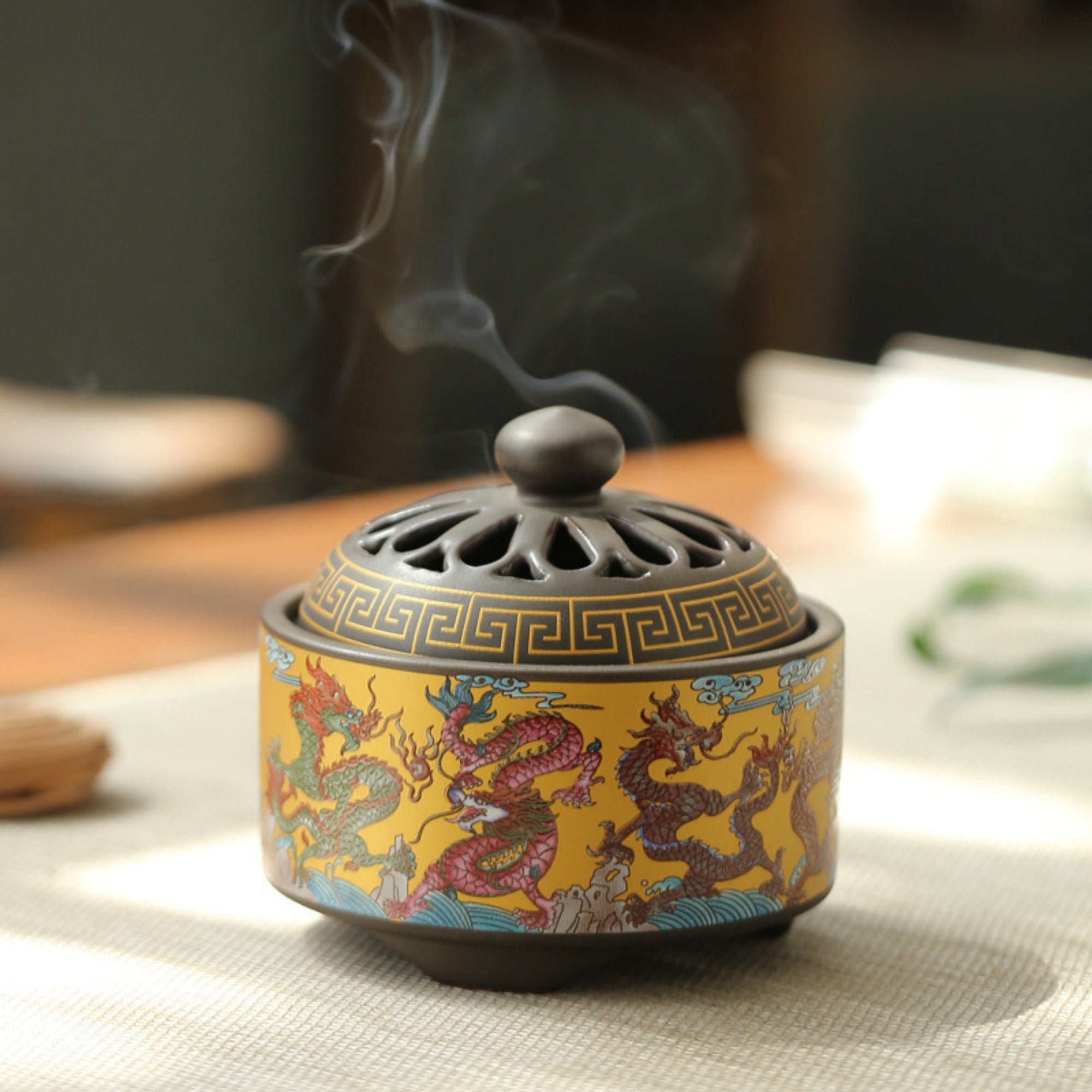 QiLing Aura Ceramic Cloisonné Incense Burner