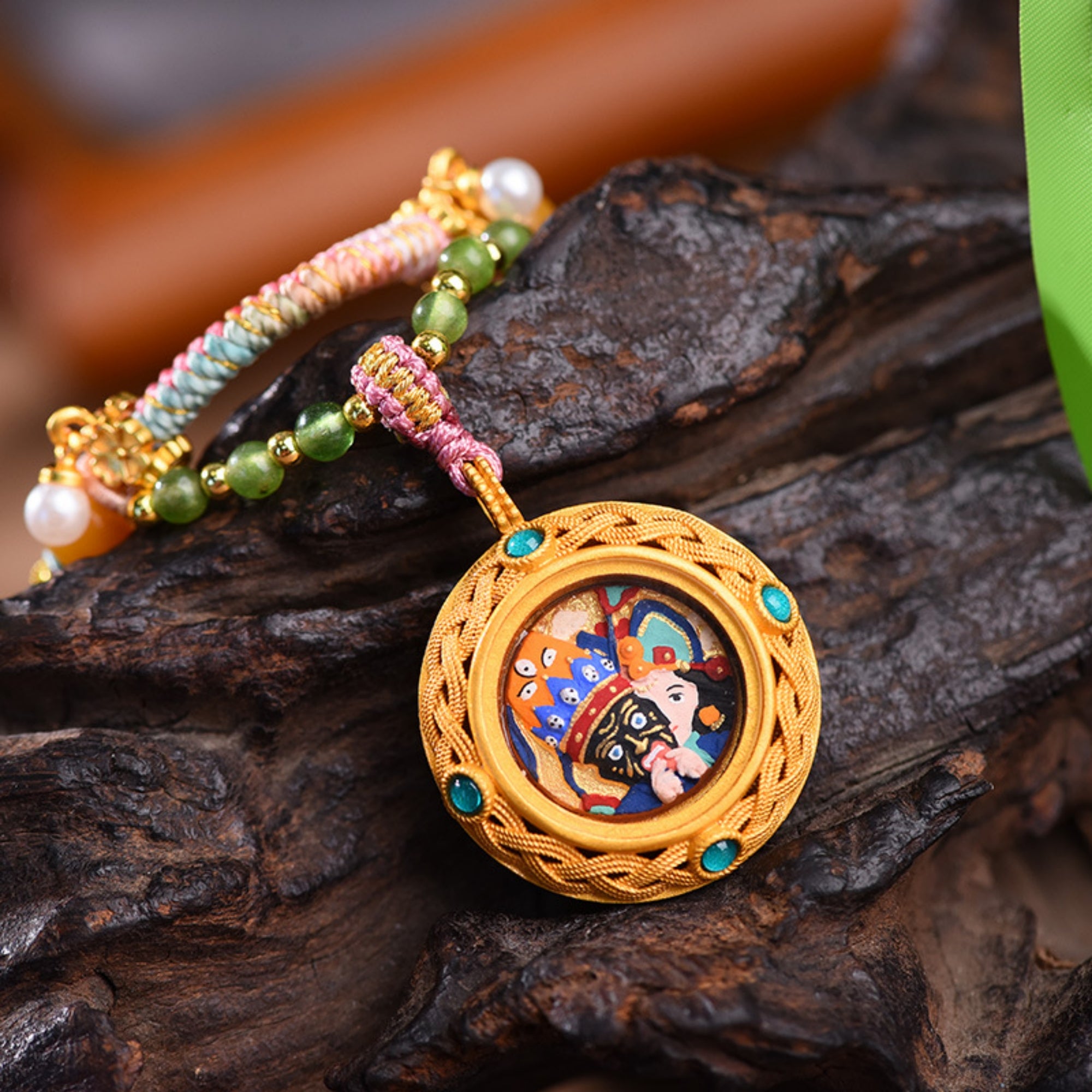 Zakiram Tibetan Hand-Painted Thangka Necklace