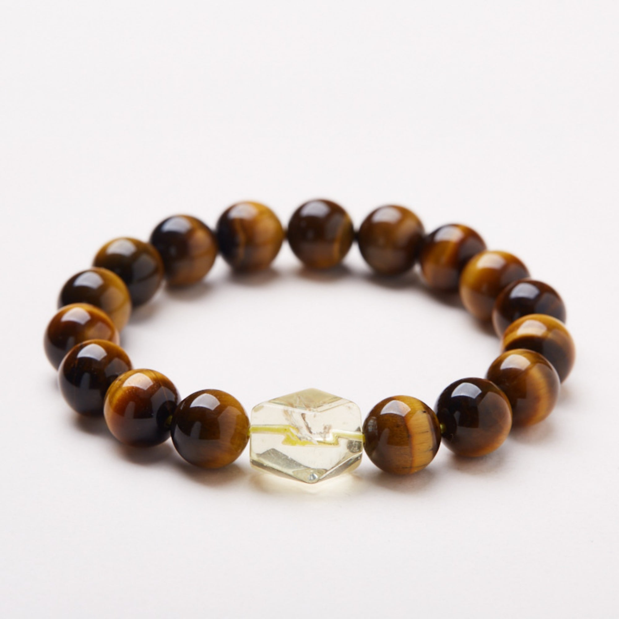 Tiger's Eye and Citrine Bodhi Prayer Beads Bracelet