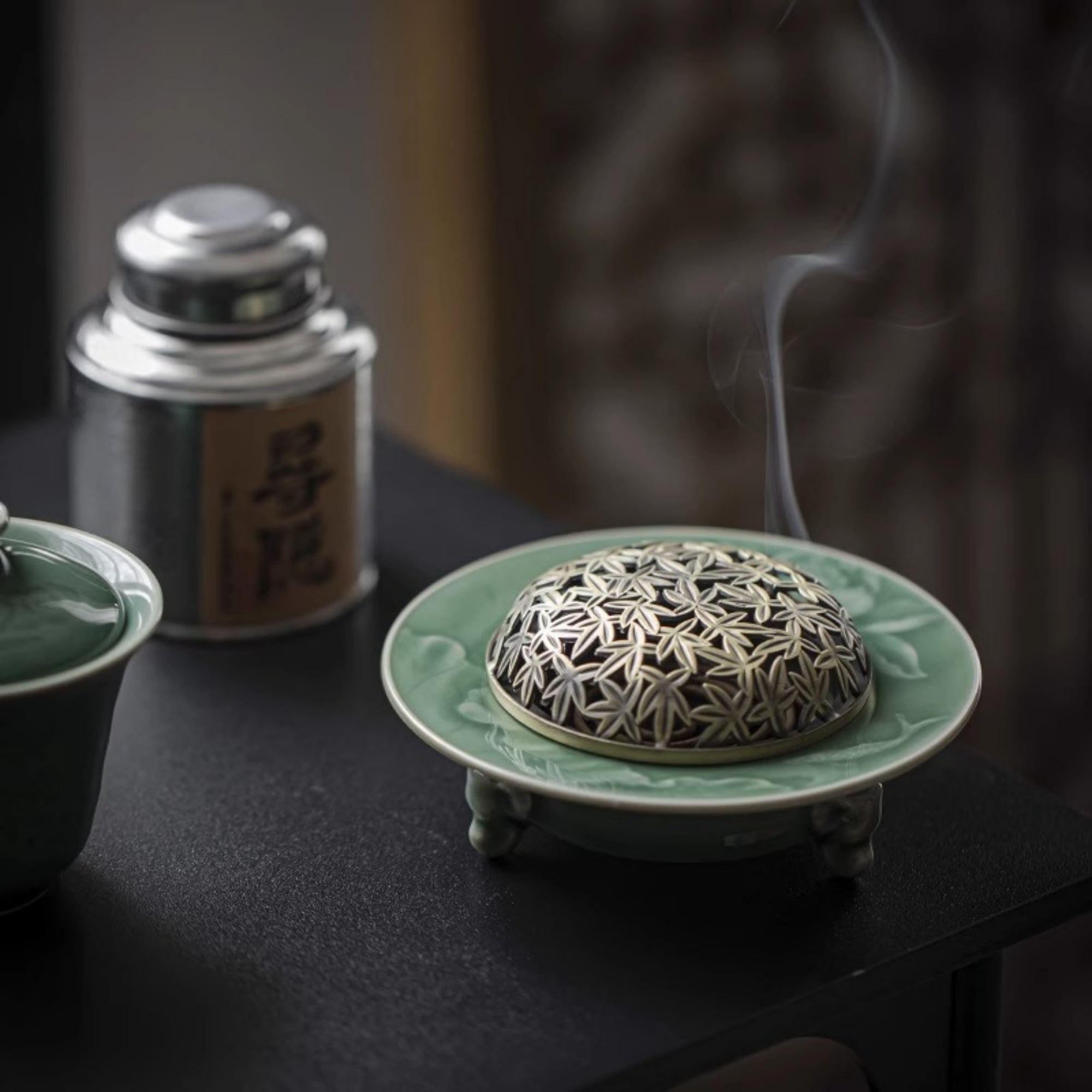 QiLing Aura Yue Kiln Antique Ceramic Incense Burner