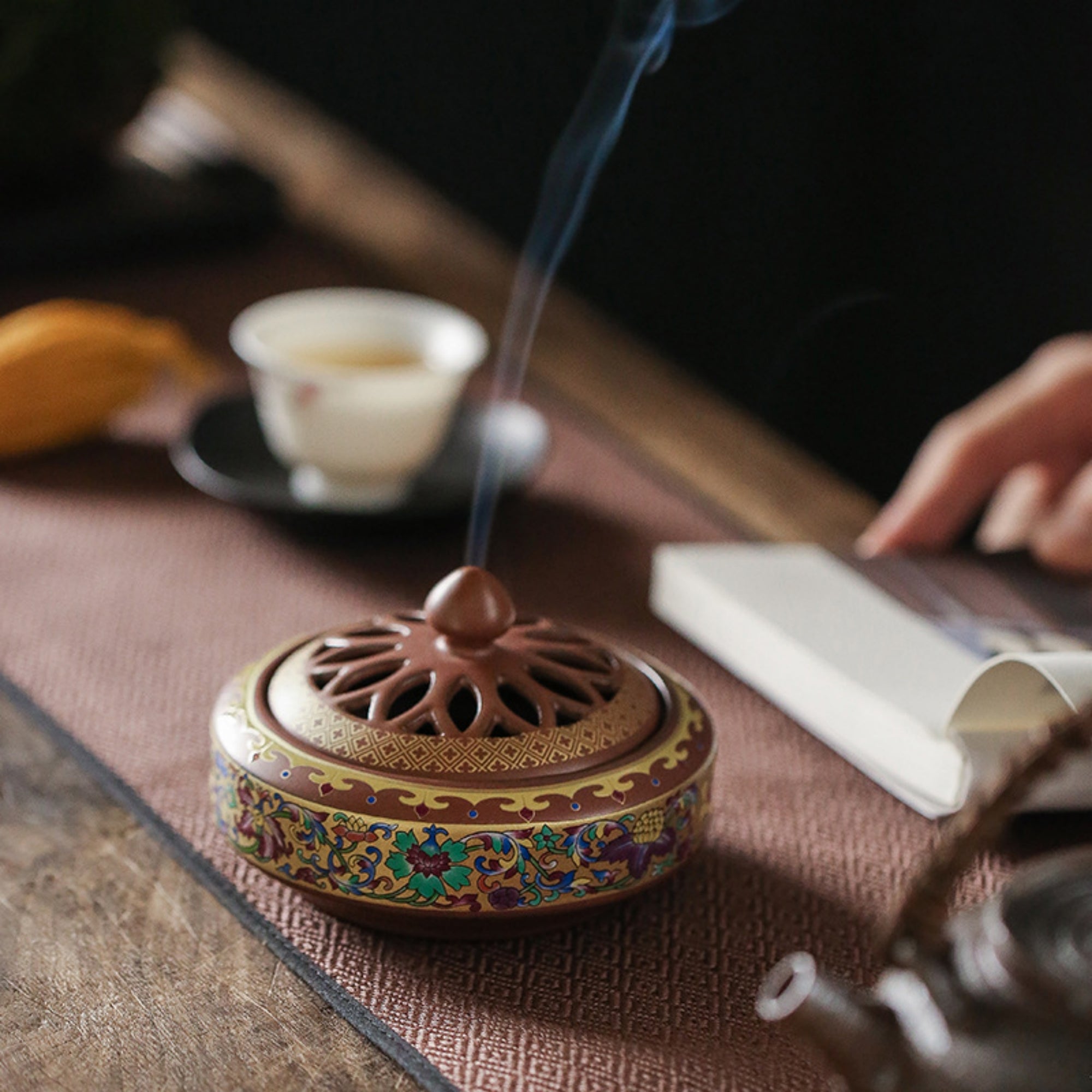 QiLing Aura Ceramic Cloisonné Incense Burner