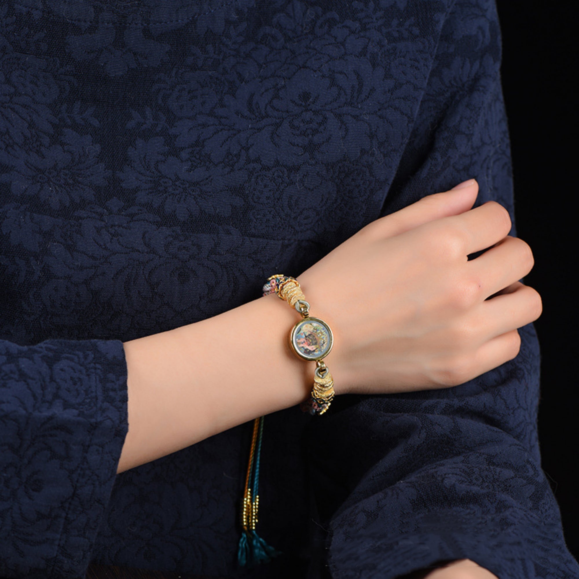 Handwoven Zakiram Tibetan Thangka Bracelet