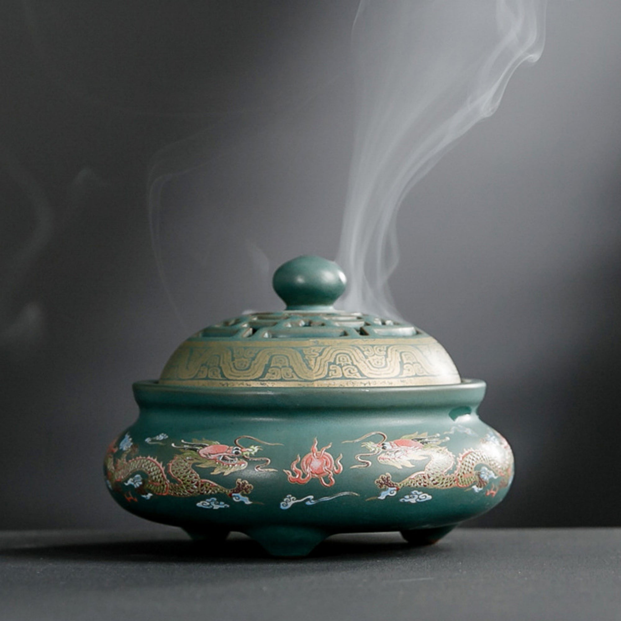 QiLing Aura Ceramic Cloisonné Incense Burner