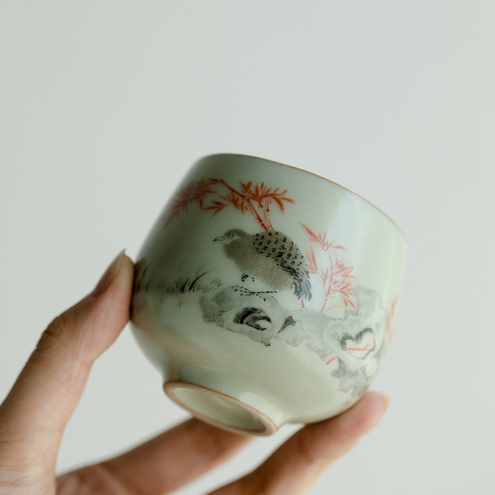 QiLing Aura Ru Kiln Handmade Ceramic Tea Cup