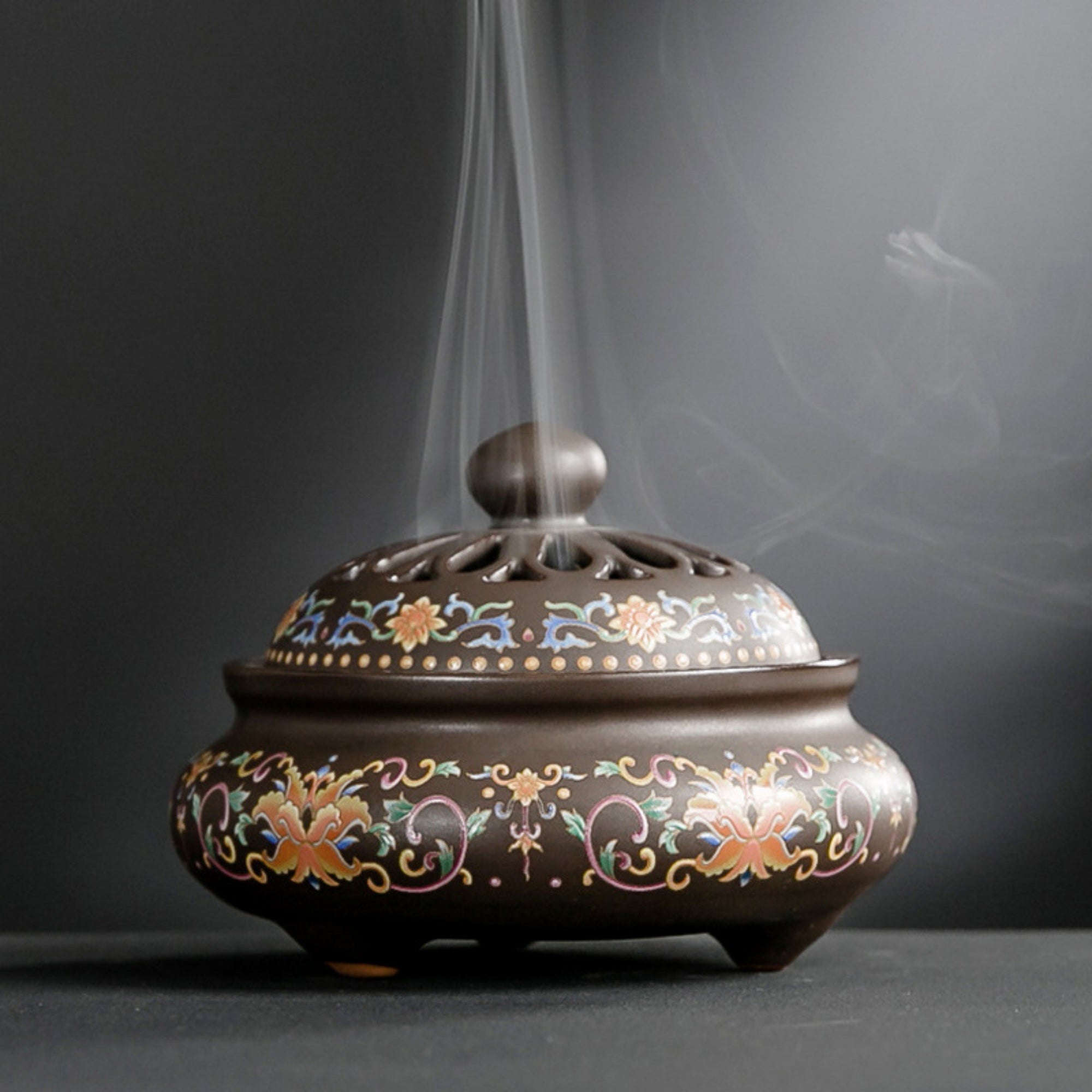 QiLing Aura Ceramic Cloisonné Incense Burner