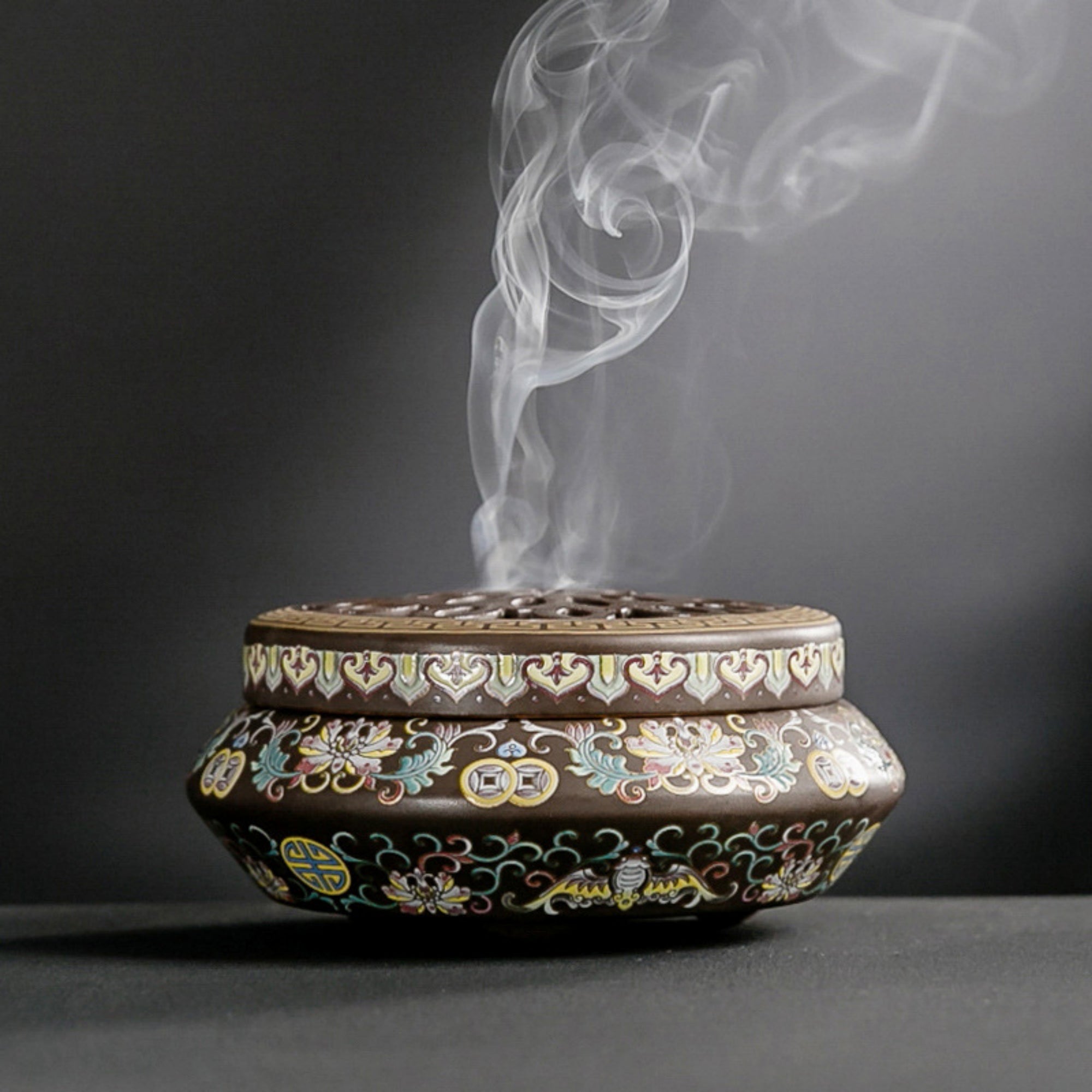 QiLing Aura Ceramic Cloisonné Incense Burner