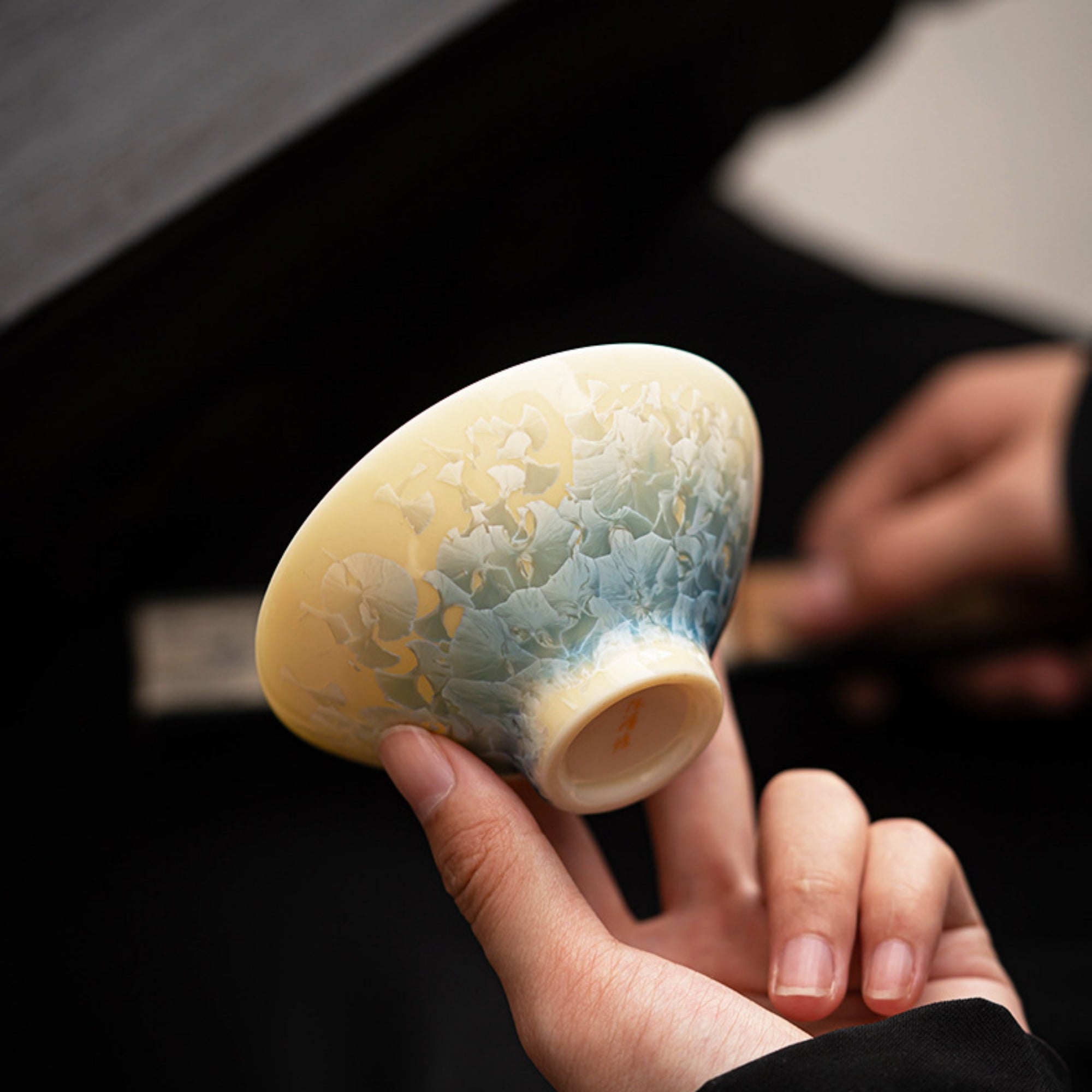 QiLing Aura Crystal Glaze Handcrafted Ceramic Teacup