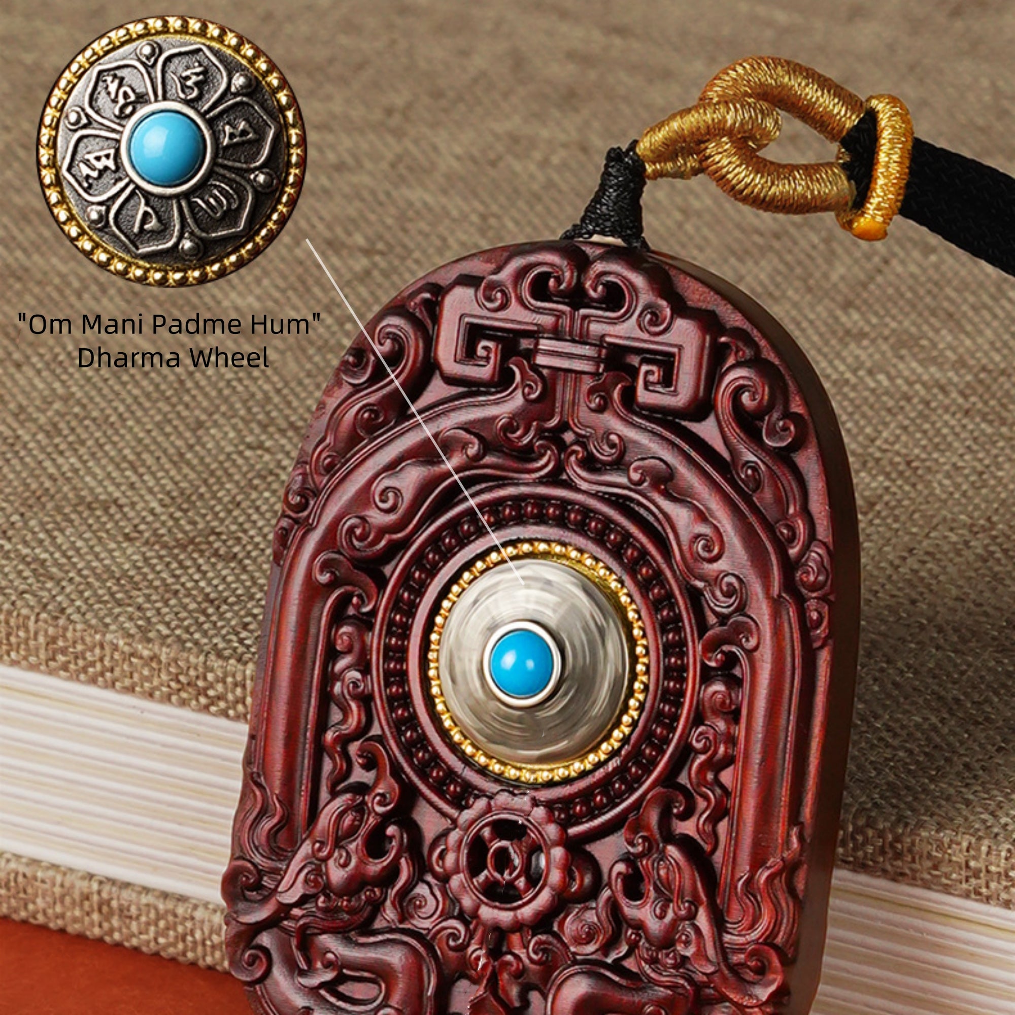 Hand-Carved Sandalwood Zodiac Guardian Buddha Pendant Necklace