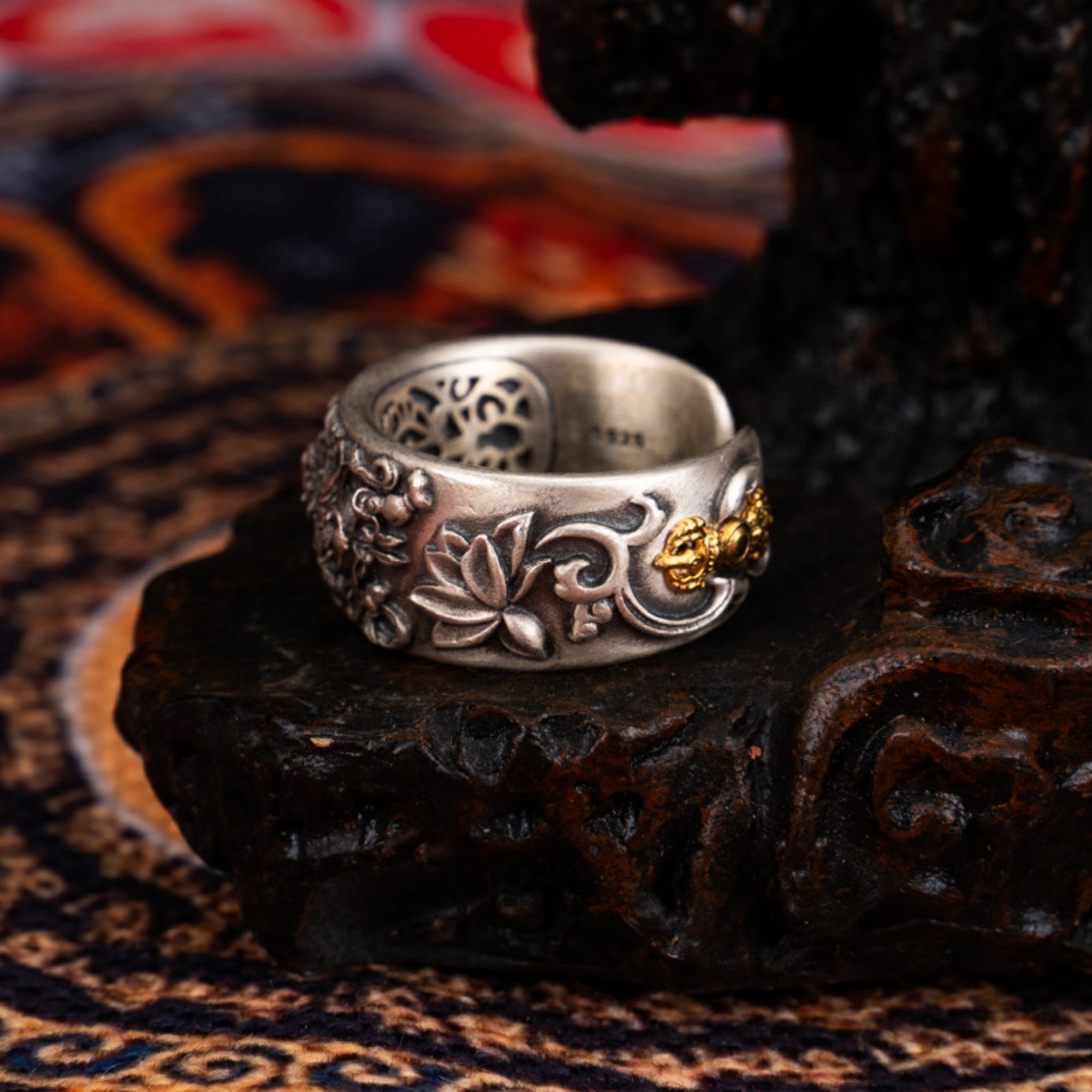 Mahakala Tibetan Sterling Silver Ring