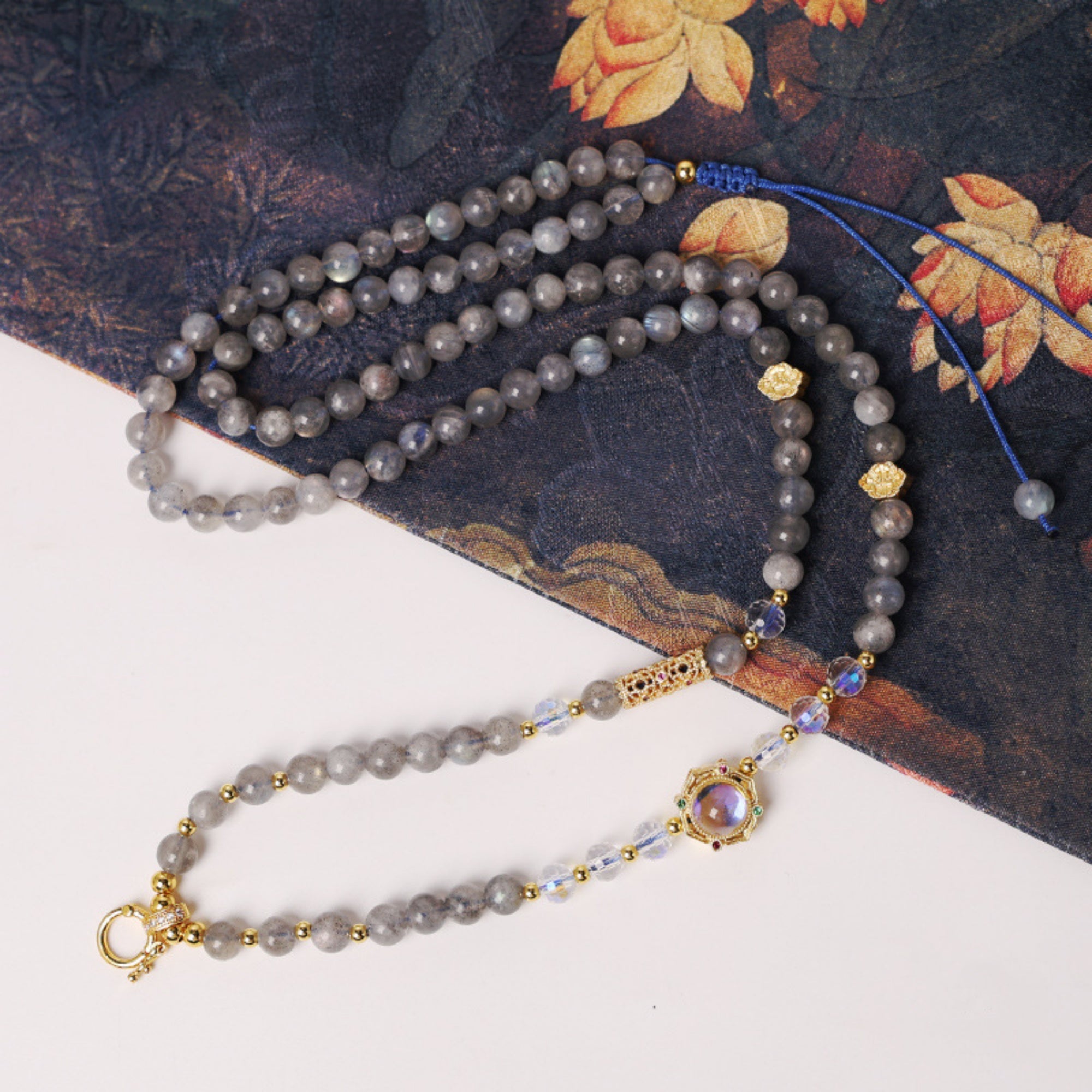 Natural Moonstone Mala Thangka Pendant Replacement Chain