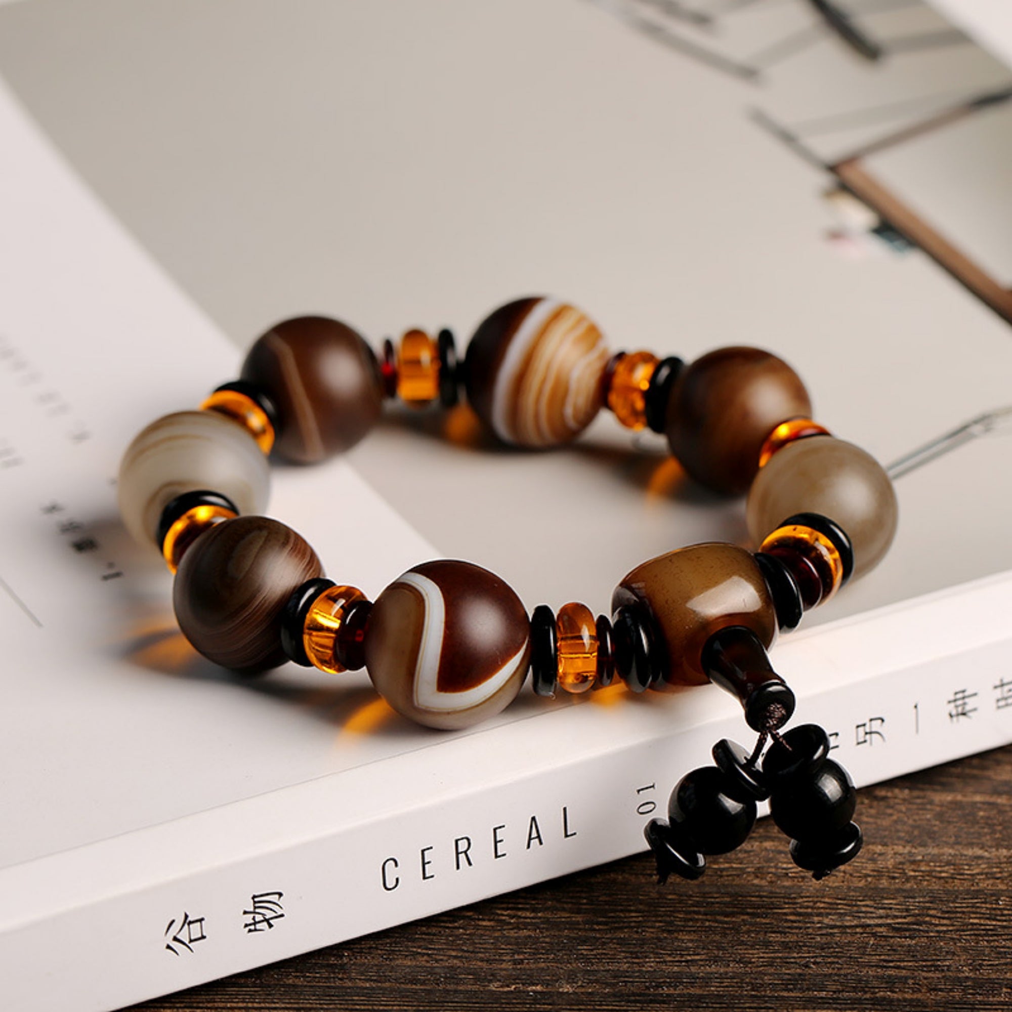 QiLing Aura Tibetan Natural Agate Bracelet