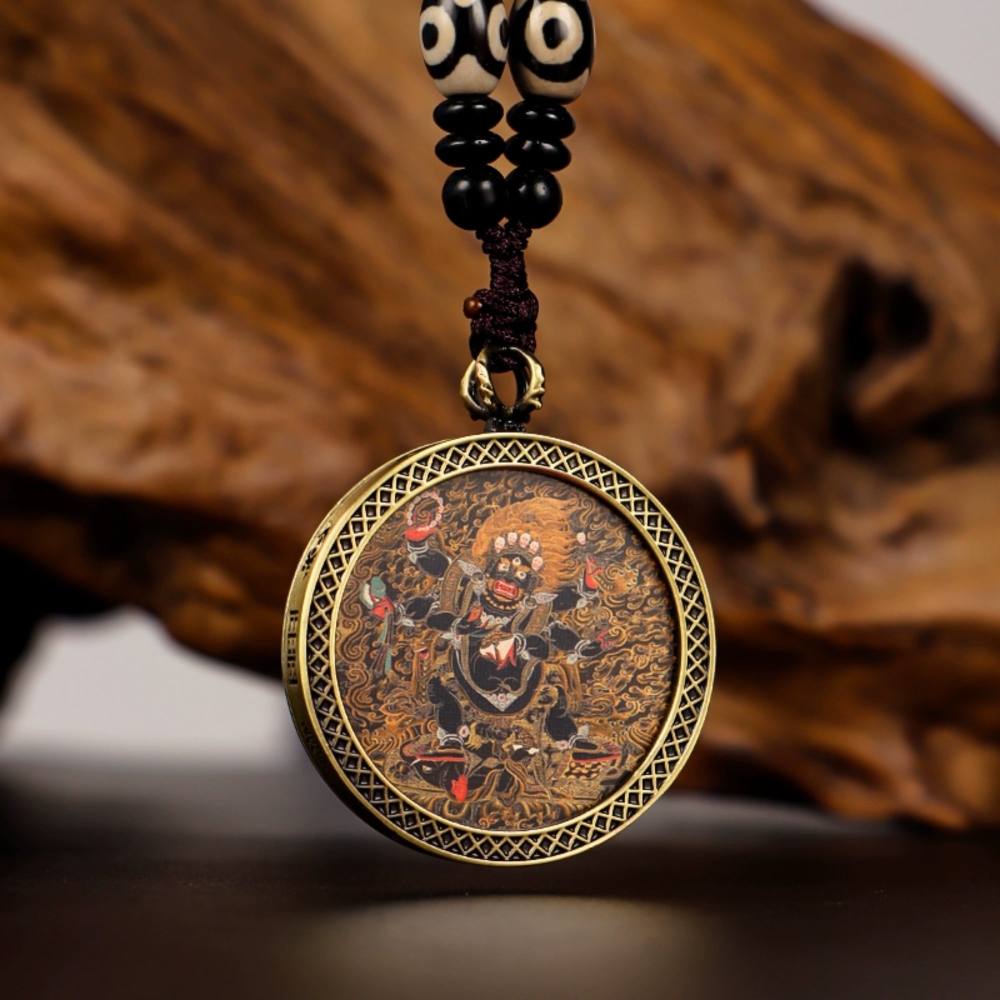 Tibetan Buddhist Circular Thangka Necklace