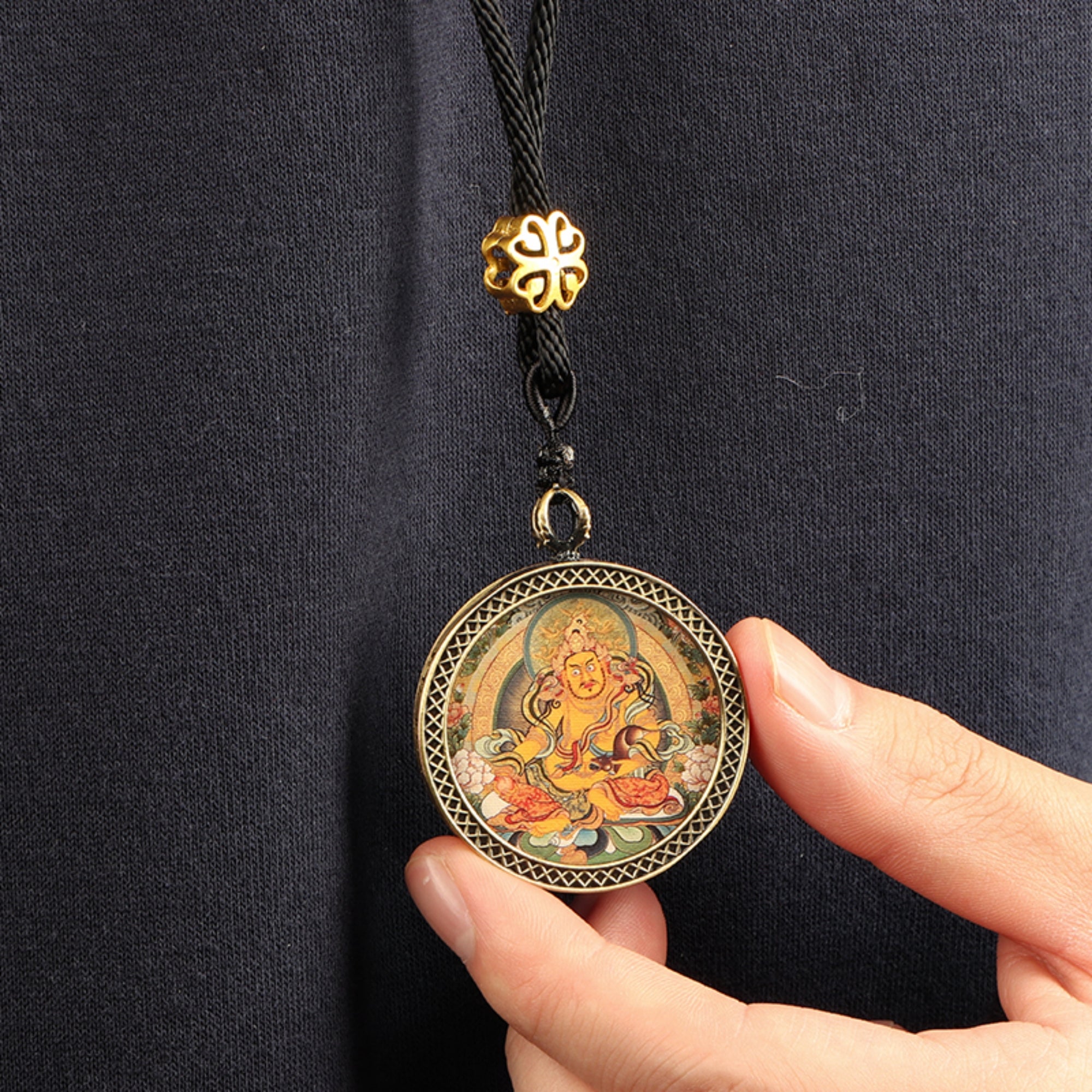 Tibetan Buddhist Circular Thangka Necklace