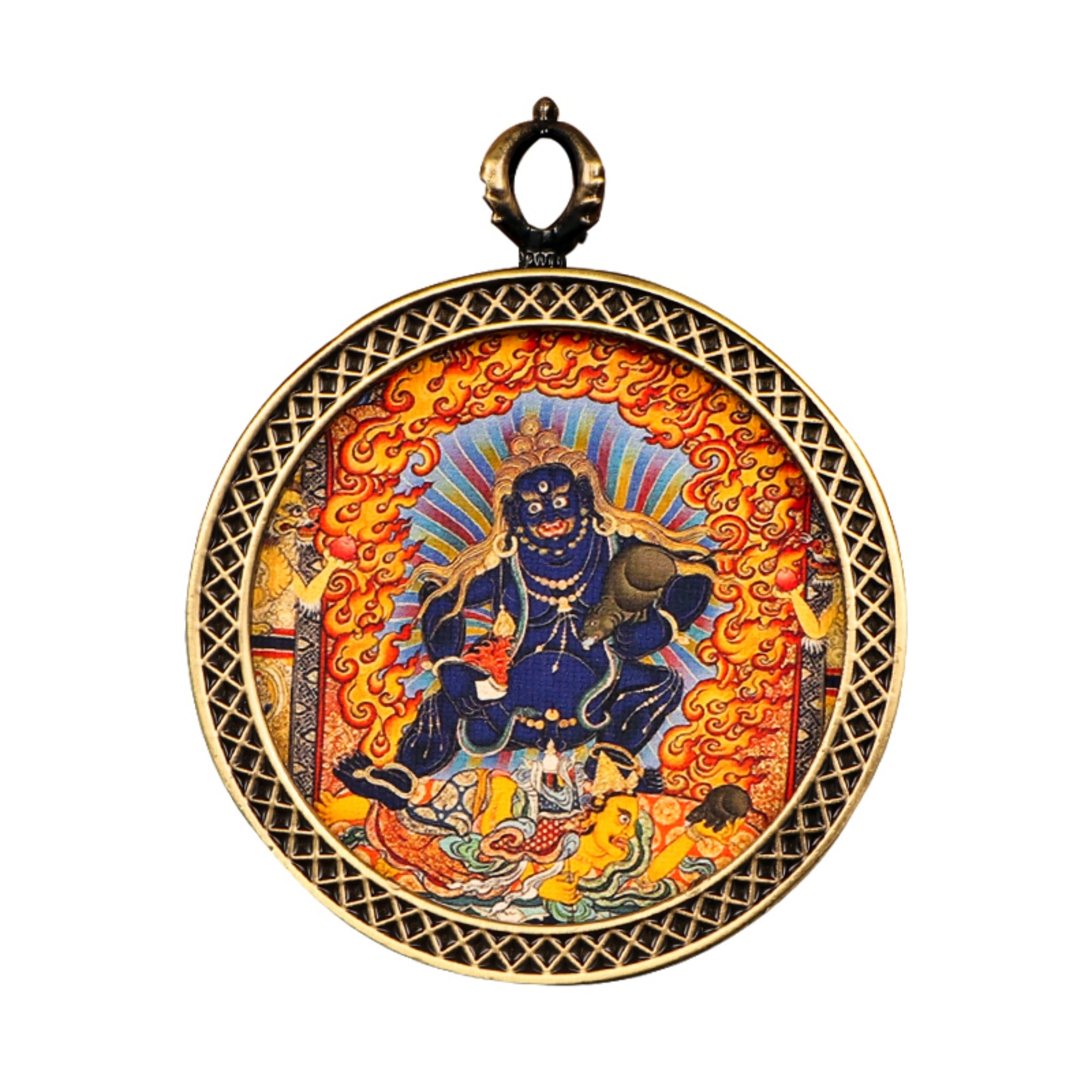 Tibetan Buddhist Circular Thangka Necklace