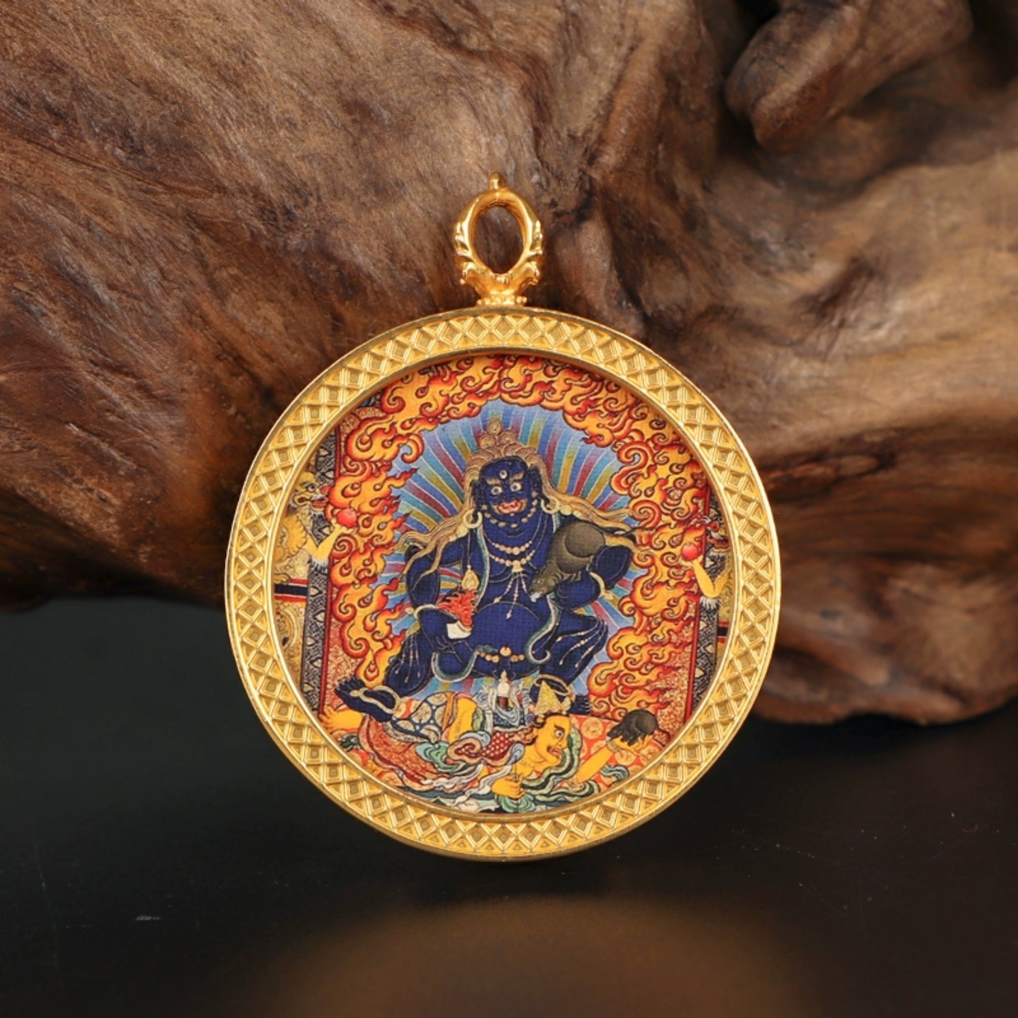 Tibetan Buddhist Circular Thangka Necklace