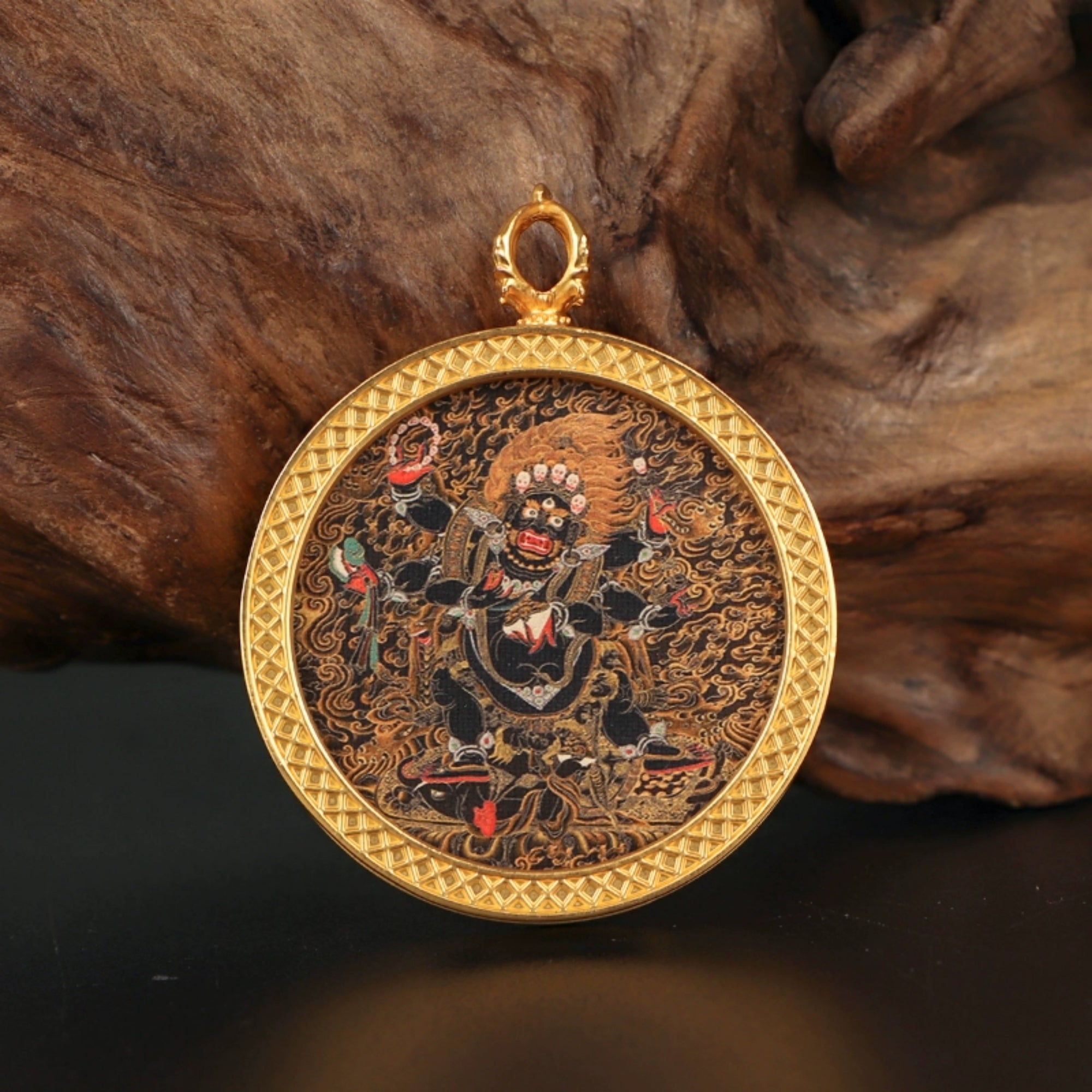 Tibetan Buddhist Circular Thangka Necklace