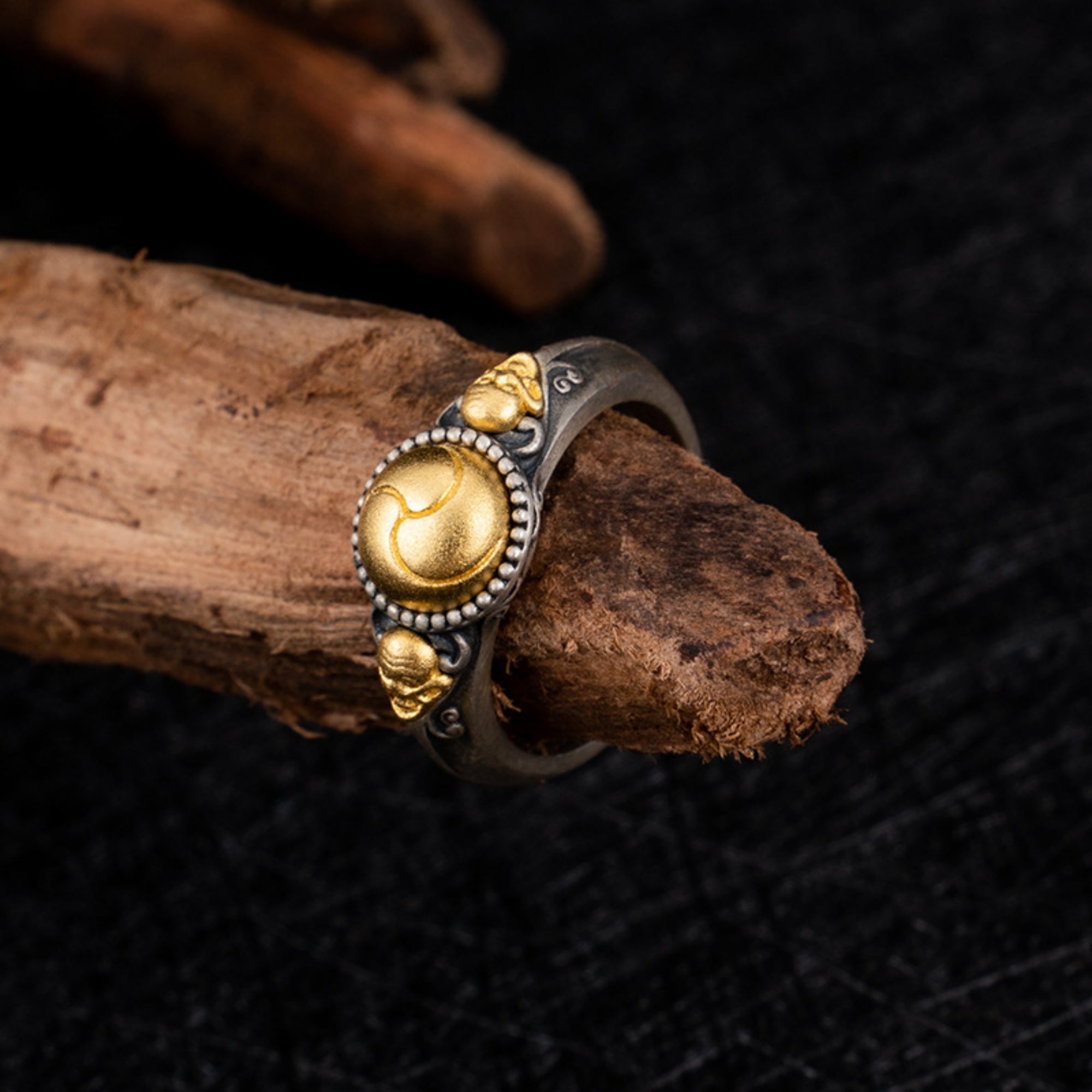 Tibetan Buddhist Skull Sterling Silver Ring