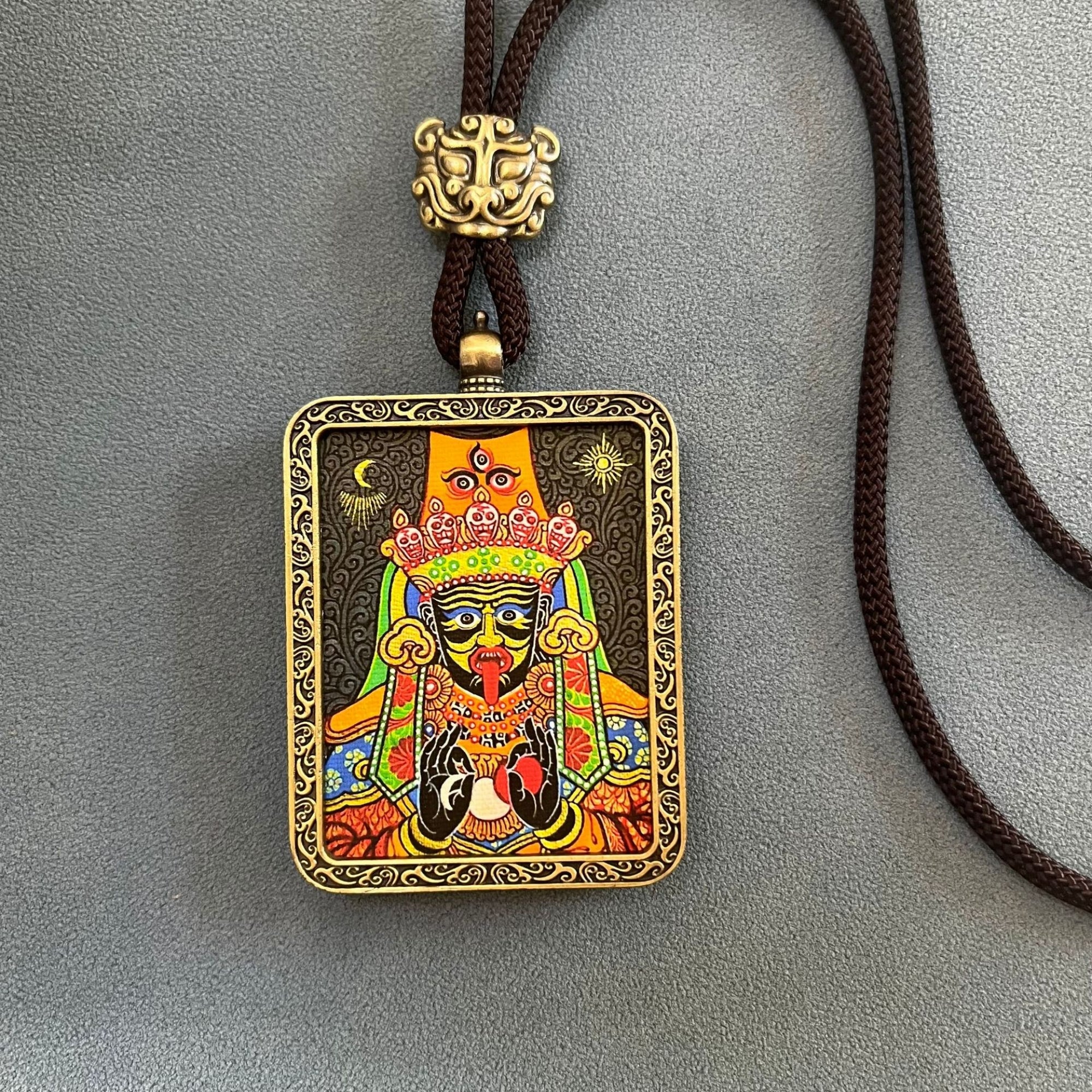 Tibetan Buddhist Zakiram Thangka Necklace