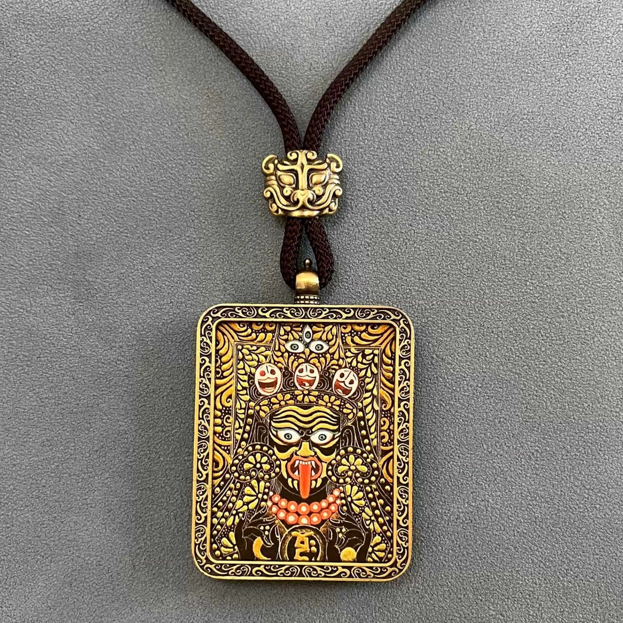 Tibetan Buddhist Zakiram Thangka Necklace