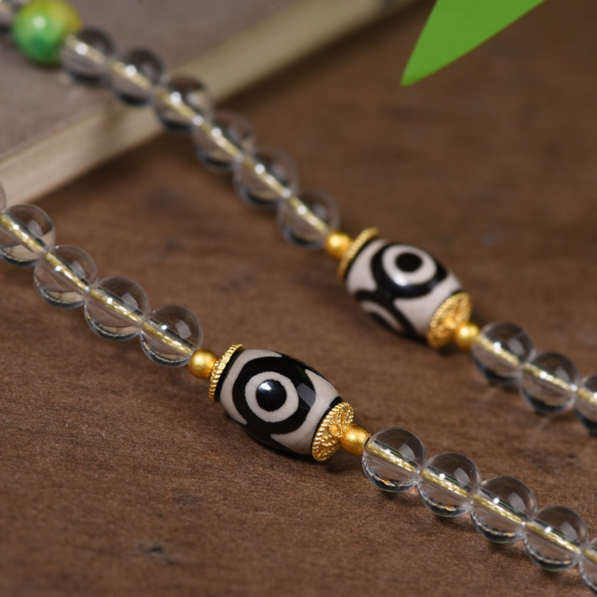 Tibetan Natural Crystal Dzi Bead Necklace