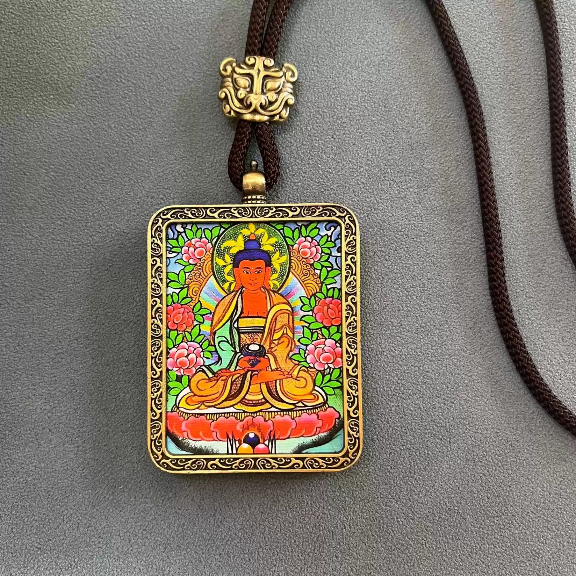 Tibetan Thangka Buddha Necklace