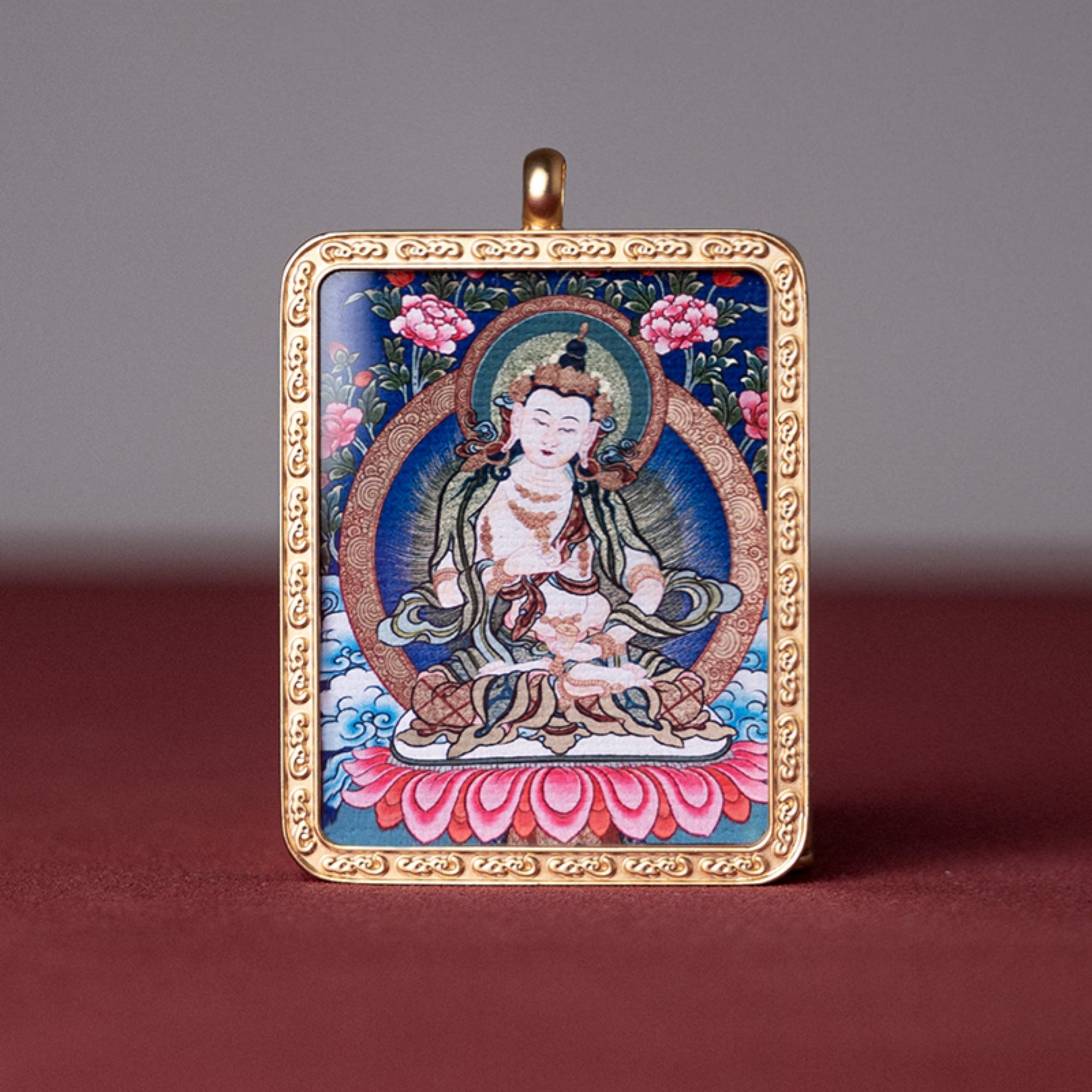 Tibetan Thangka Buddha Pendant Necklace