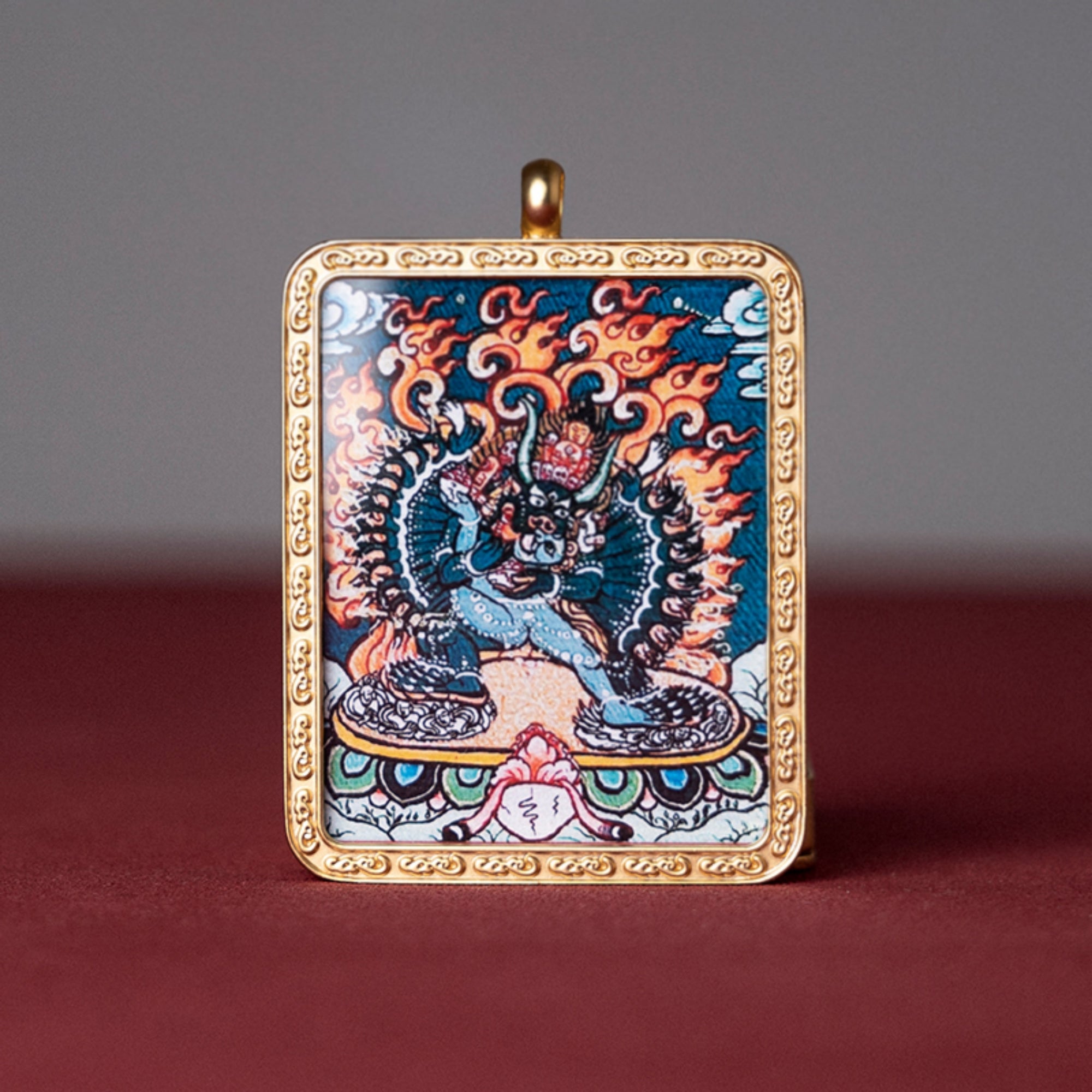 Tibetan Thangka Buddha Pendant Necklace