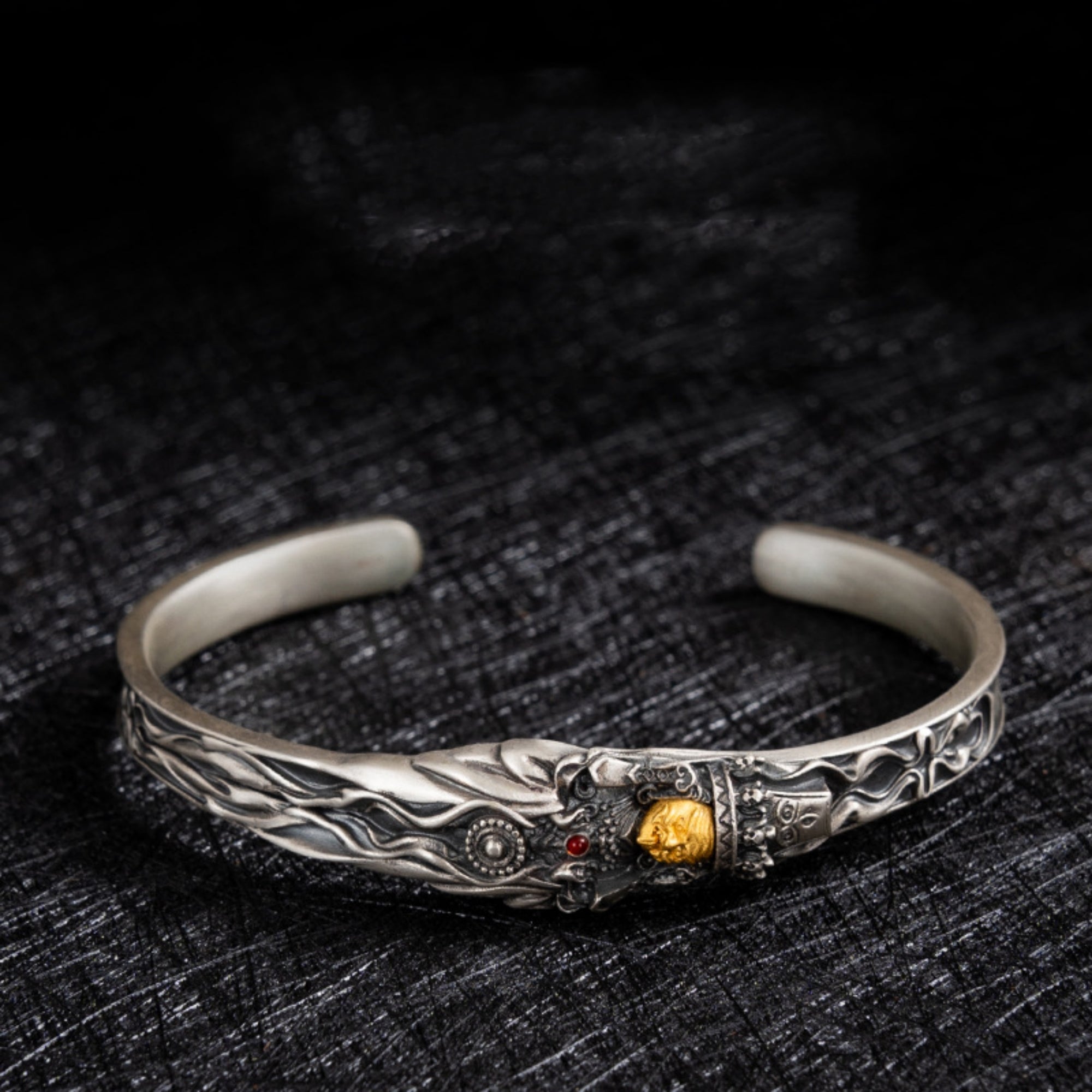 Zakiram Tibetan Buddhist Sterling Silver Bracelet