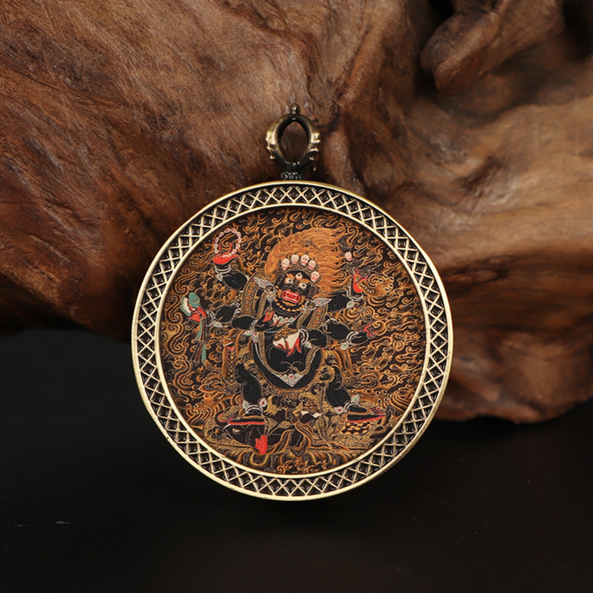 Tibetan Buddhist Circular Thangka Necklace