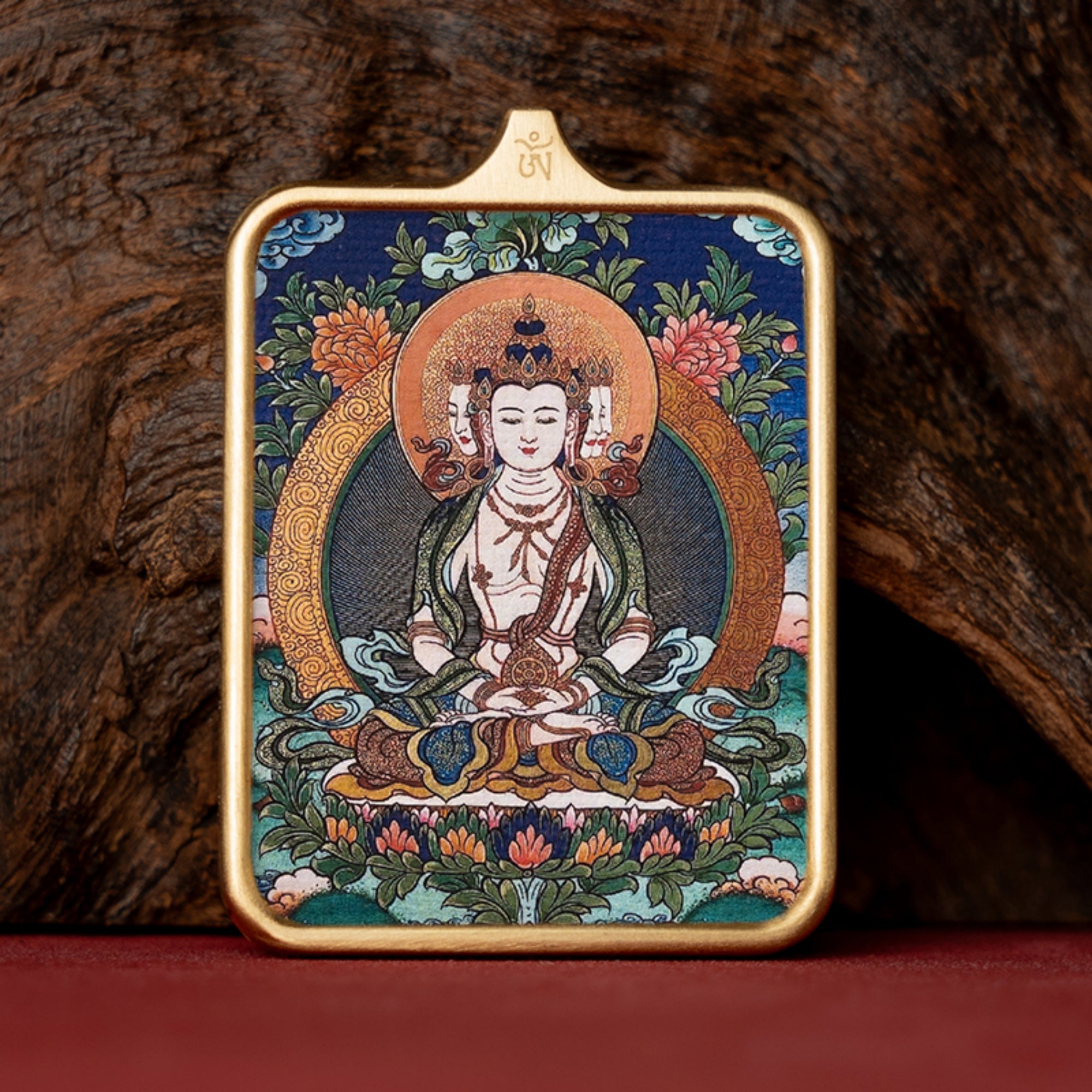 Tibetan Hand-Painted Thangka Pendant Necklace