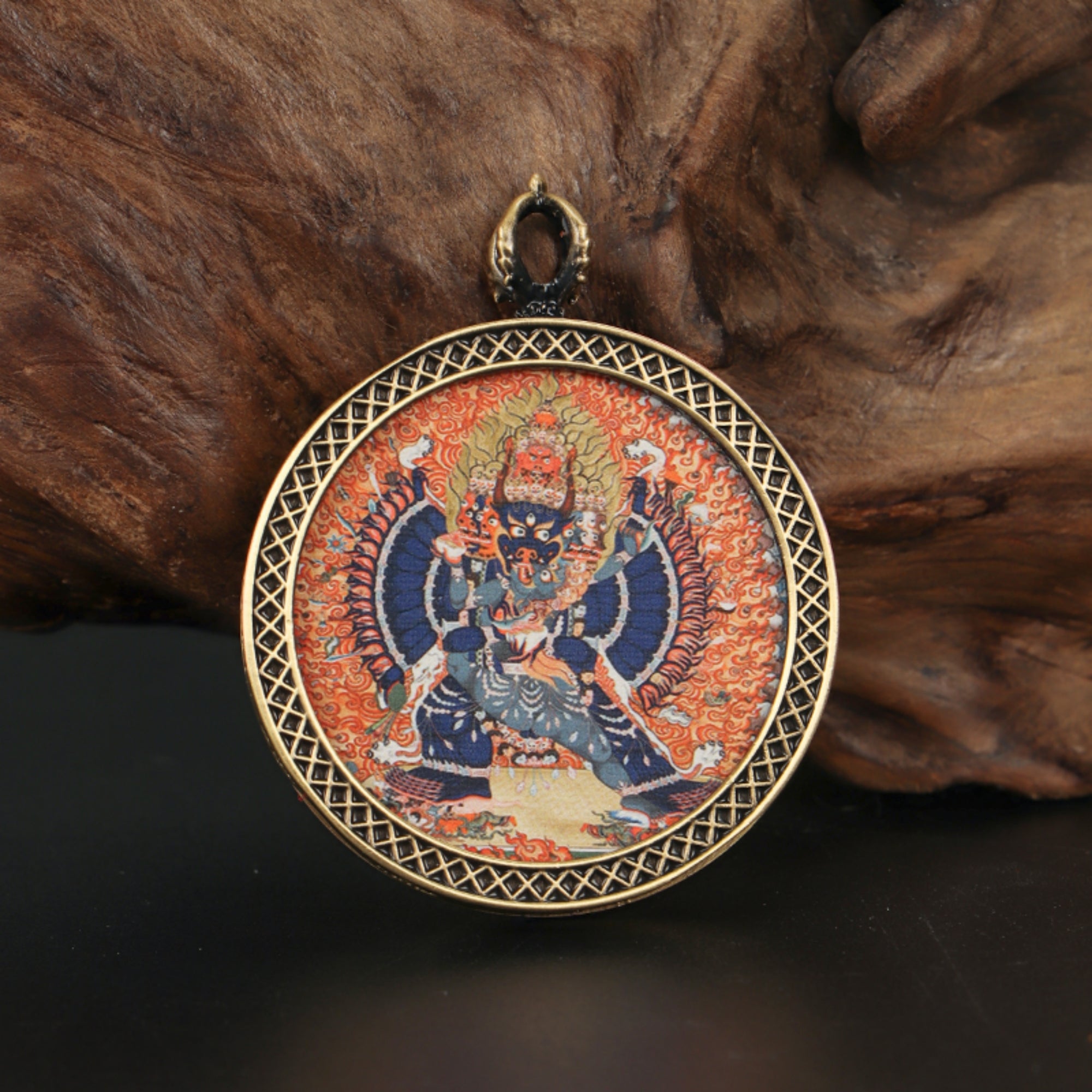 Tibetan Buddhist Circular Thangka Necklace