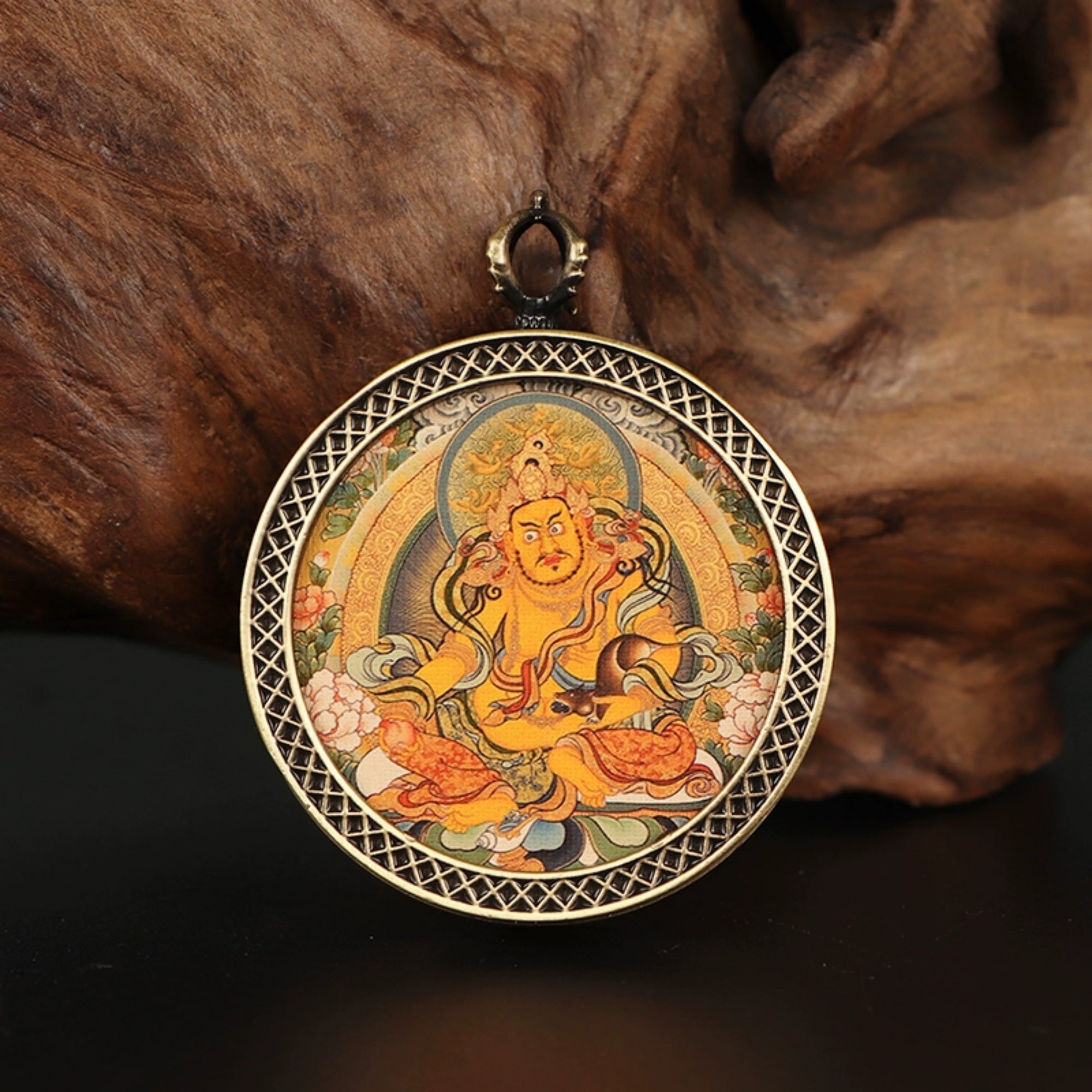 Tibetan Buddhist Circular Thangka Necklace