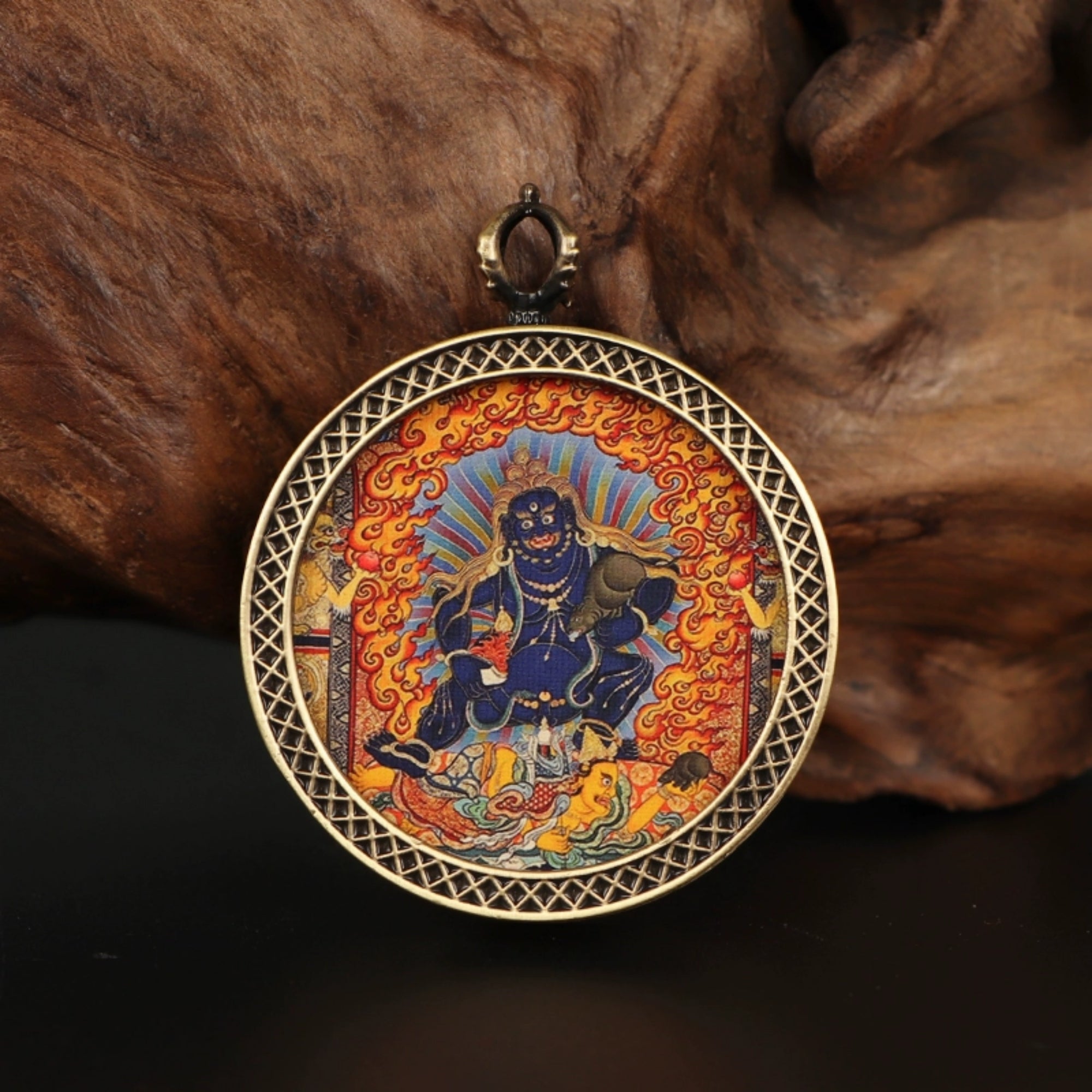 Tibetan Buddhist Circular Thangka Necklace