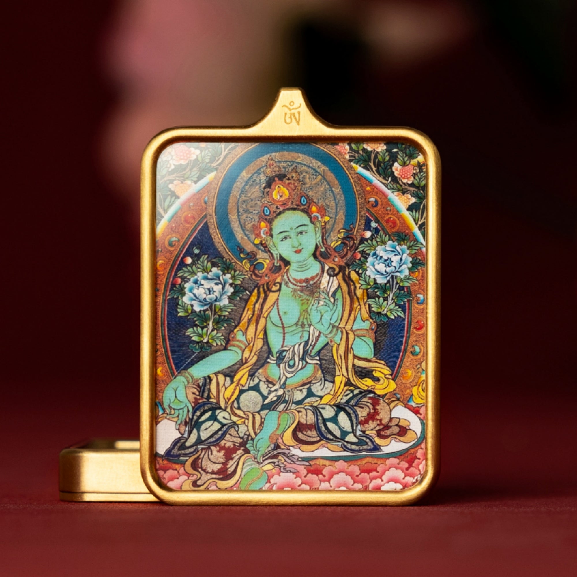 Tibetan Hand-Painted Thangka Pendant Necklace