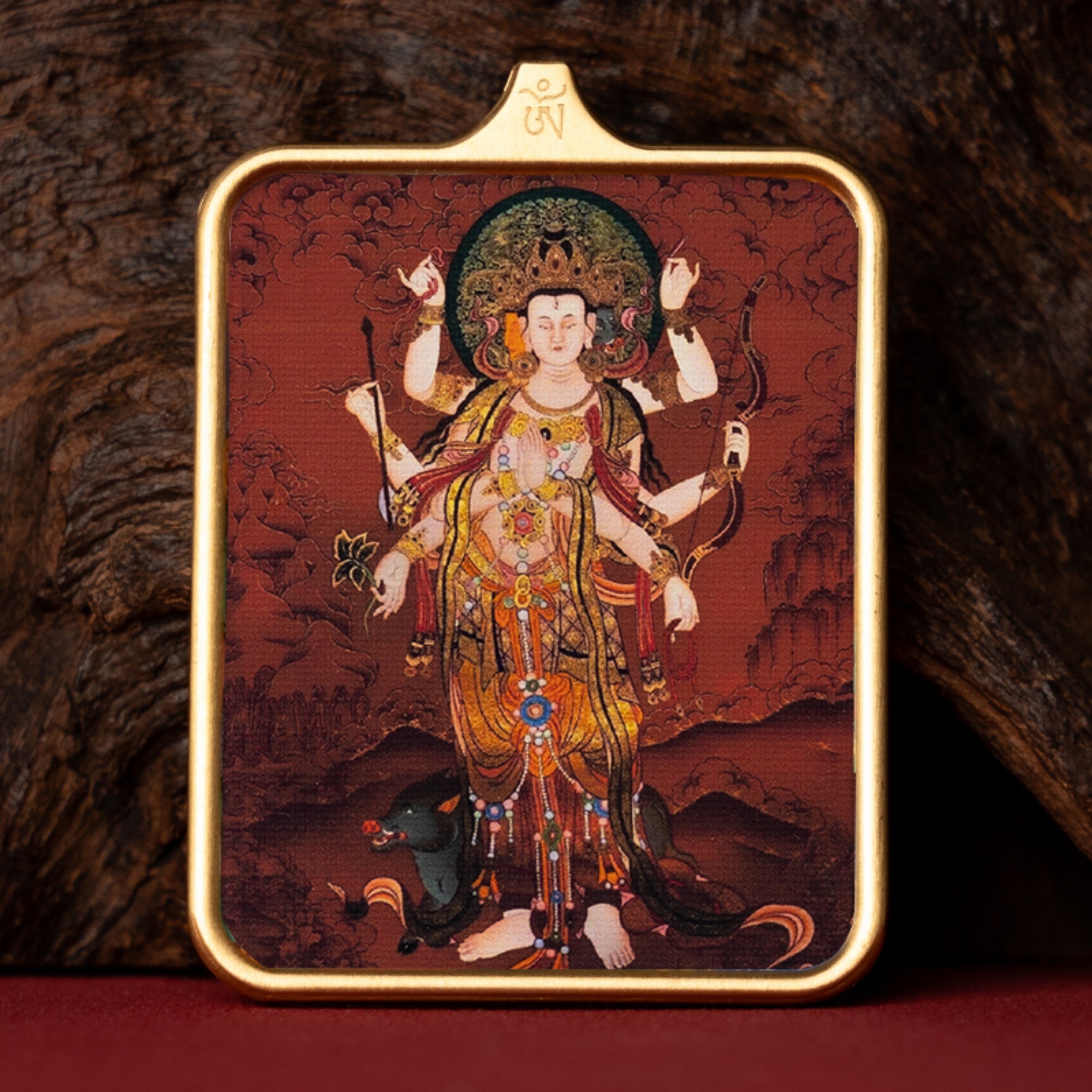 Tibetan Hand-Painted Thangka Pendant Necklace