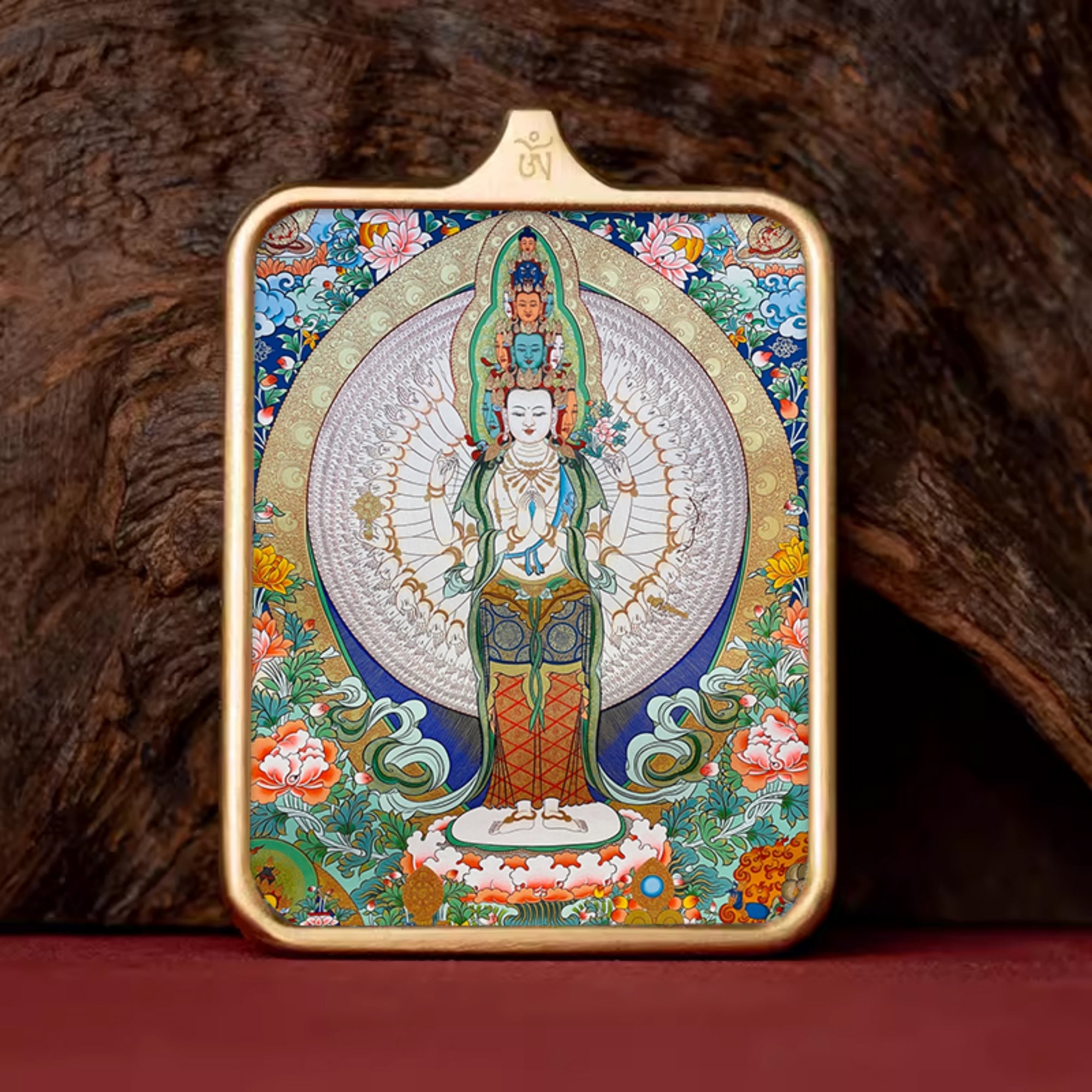 Tibetan Hand-Painted Thangka Pendant Necklace