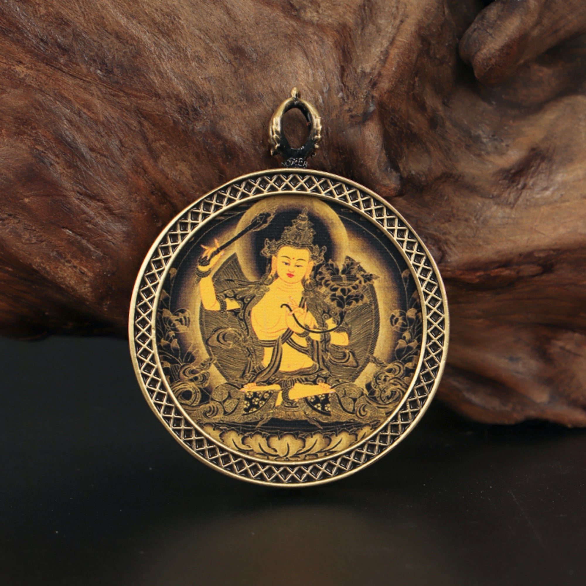 Tibetan Buddhist Circular Thangka Necklace