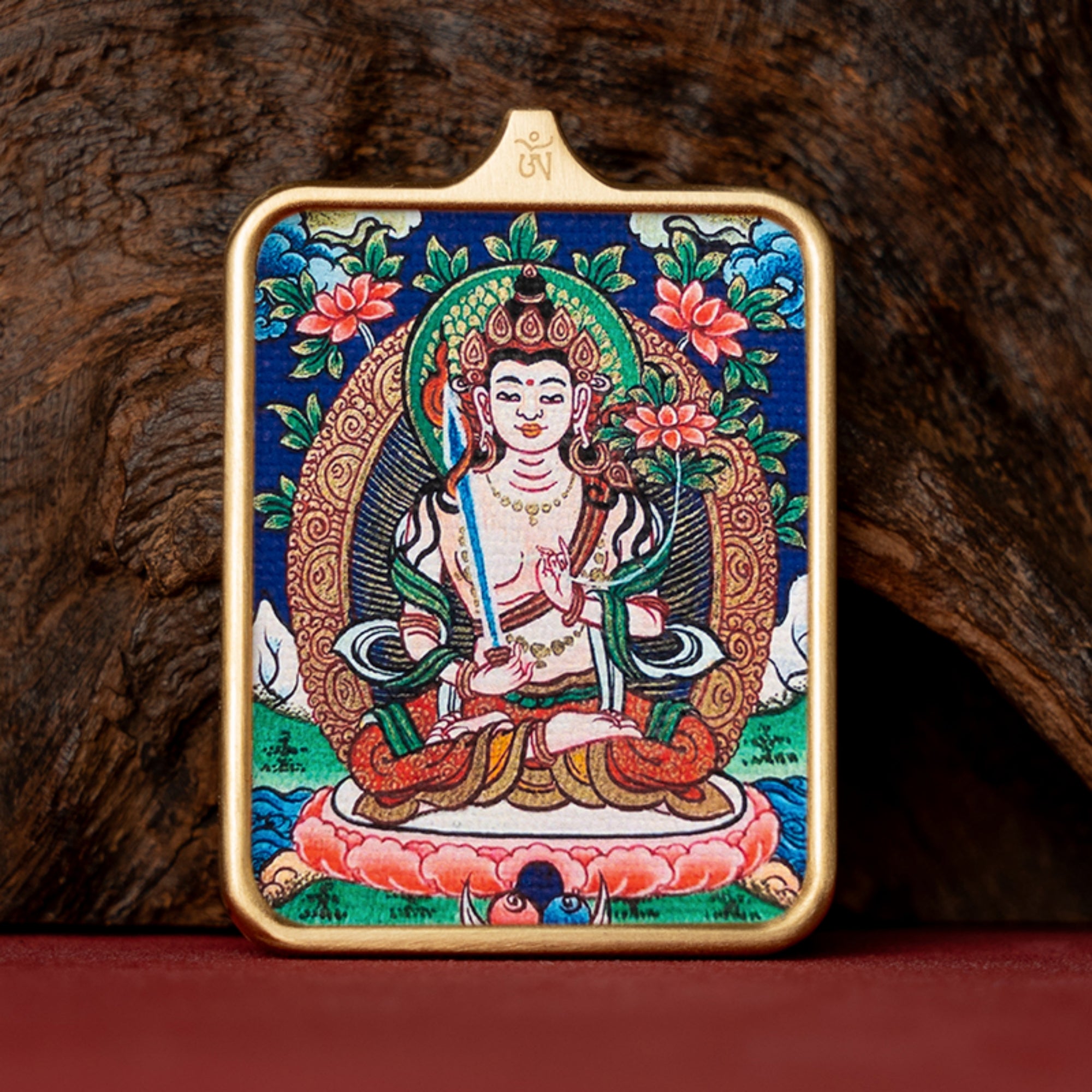 Tibetan Hand-Painted Thangka Pendant Necklace