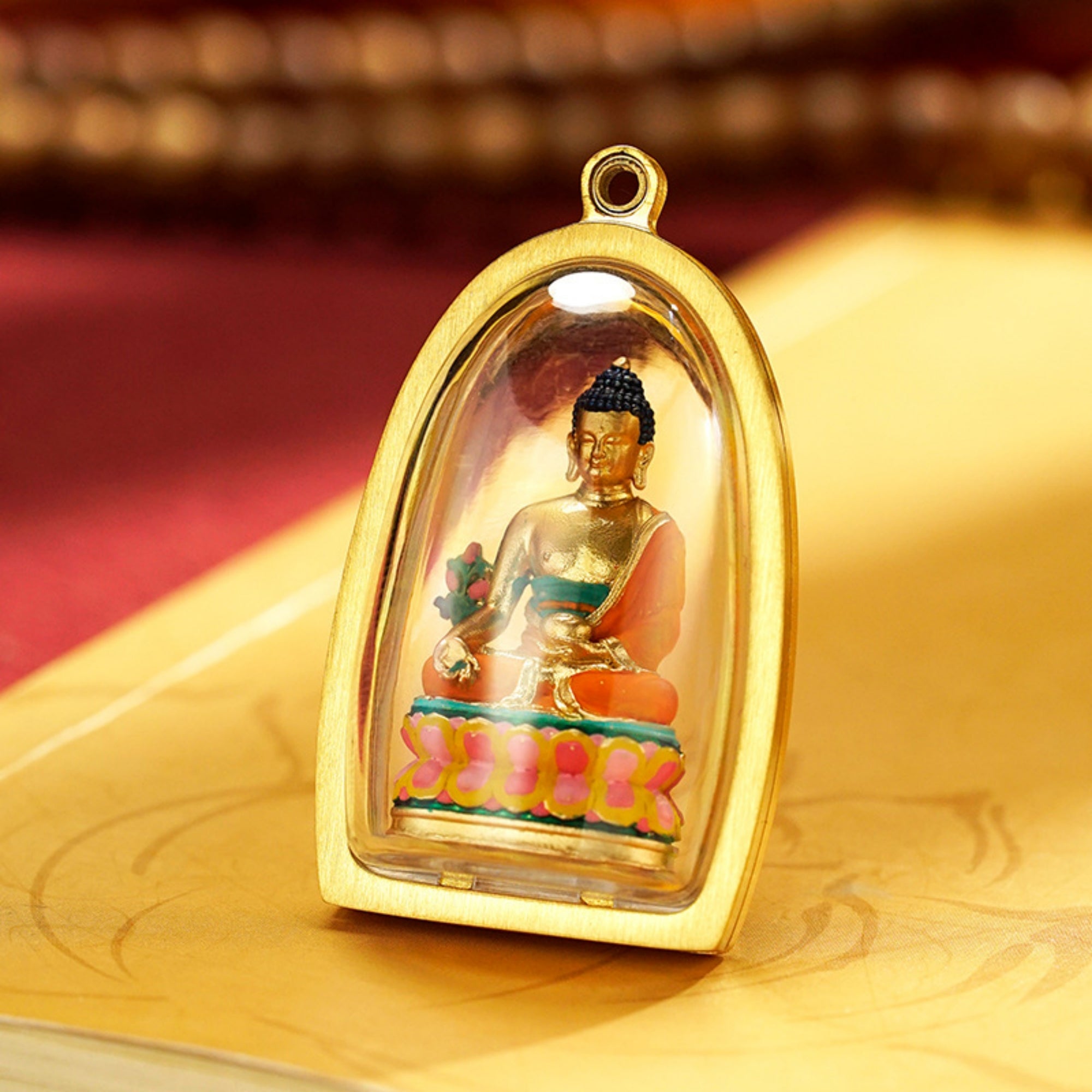 QiLingAura Hand-Carved Tibetan Buddha Pendant Necklace